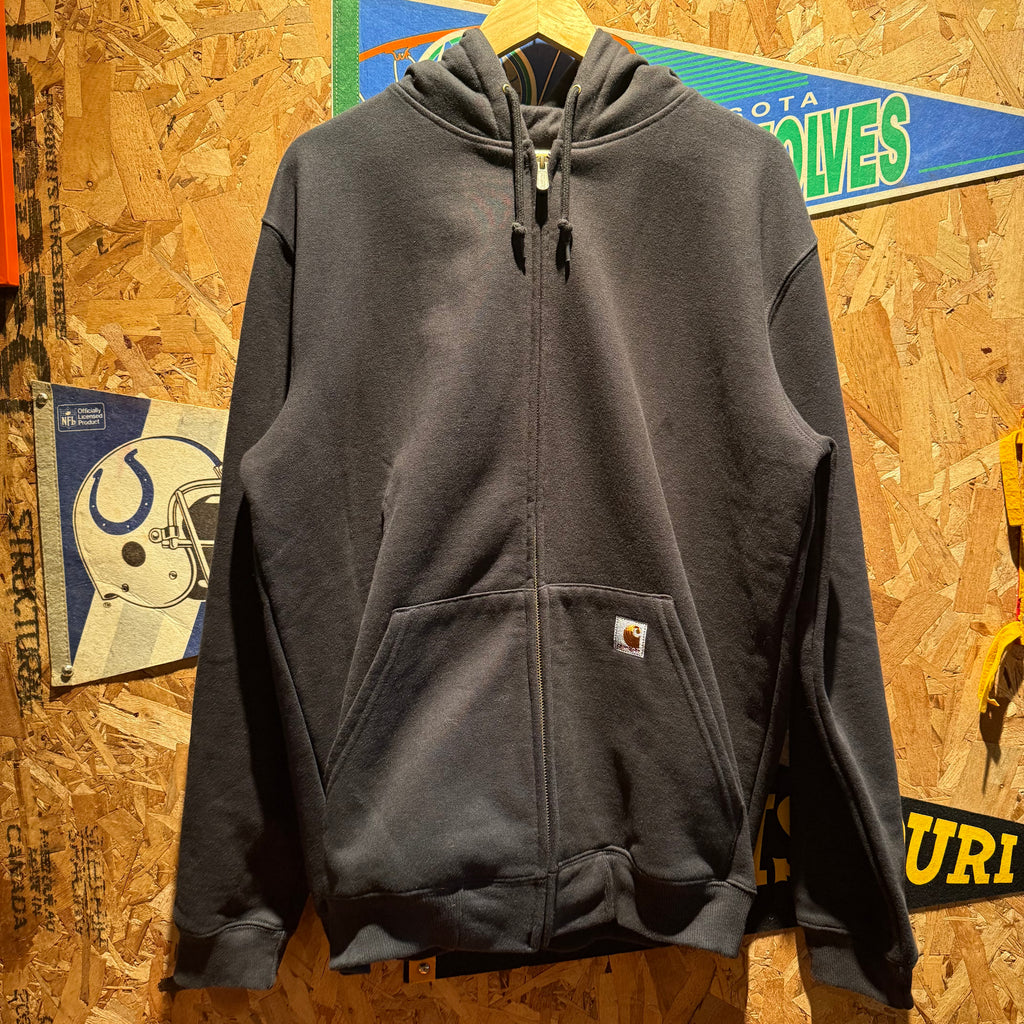 Vintage Black Carhartt Zip-Up Hoodie: L