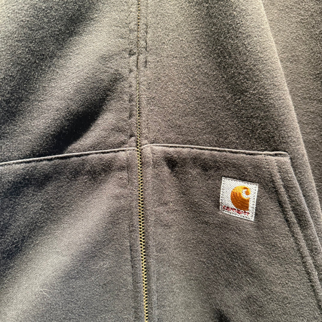 Vintage Black Carhartt Zip-Up Hoodie: L