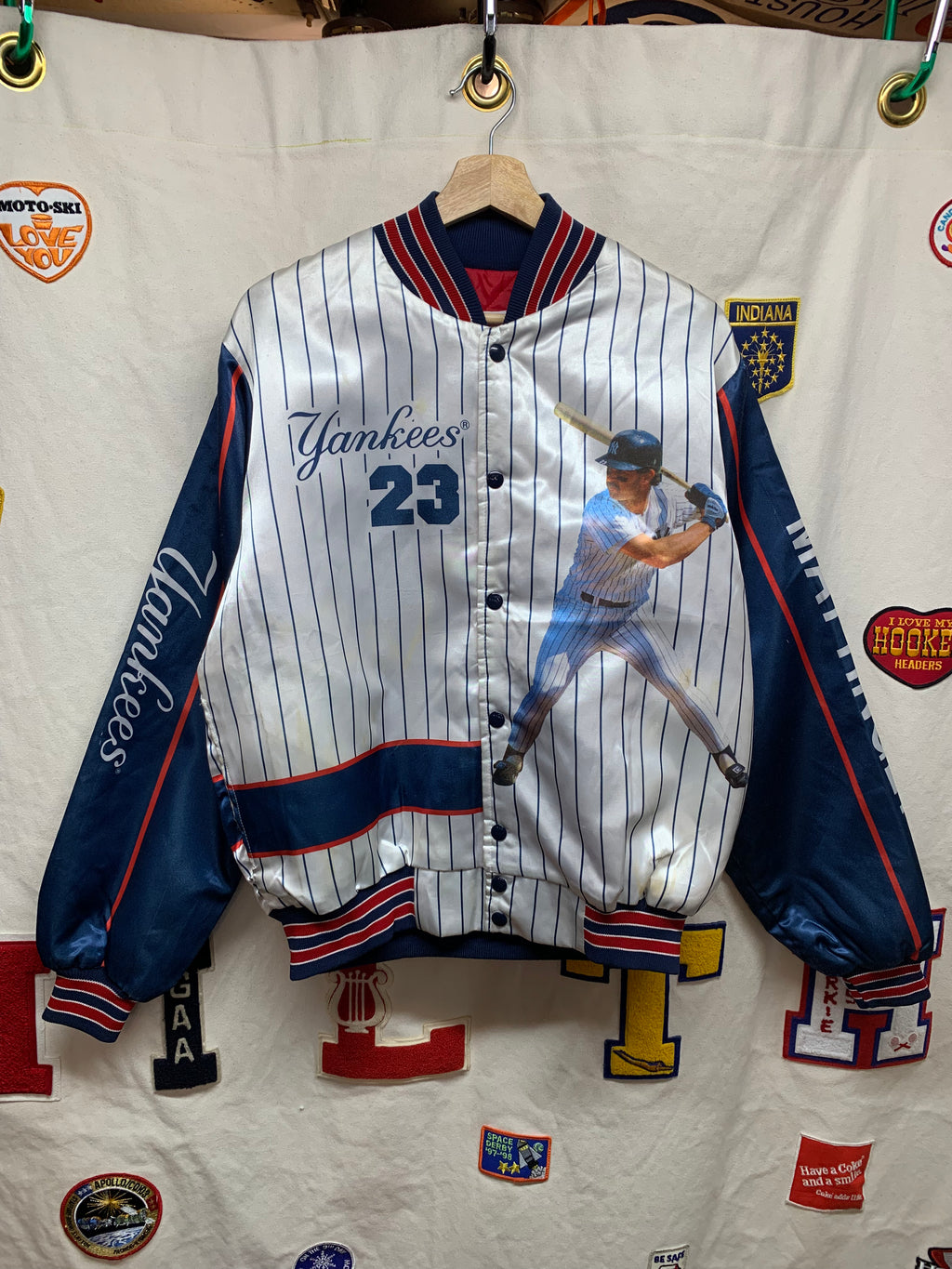 Vintage New York Yankees Don Mattingly MLB Baseball Satin Jacket Medium