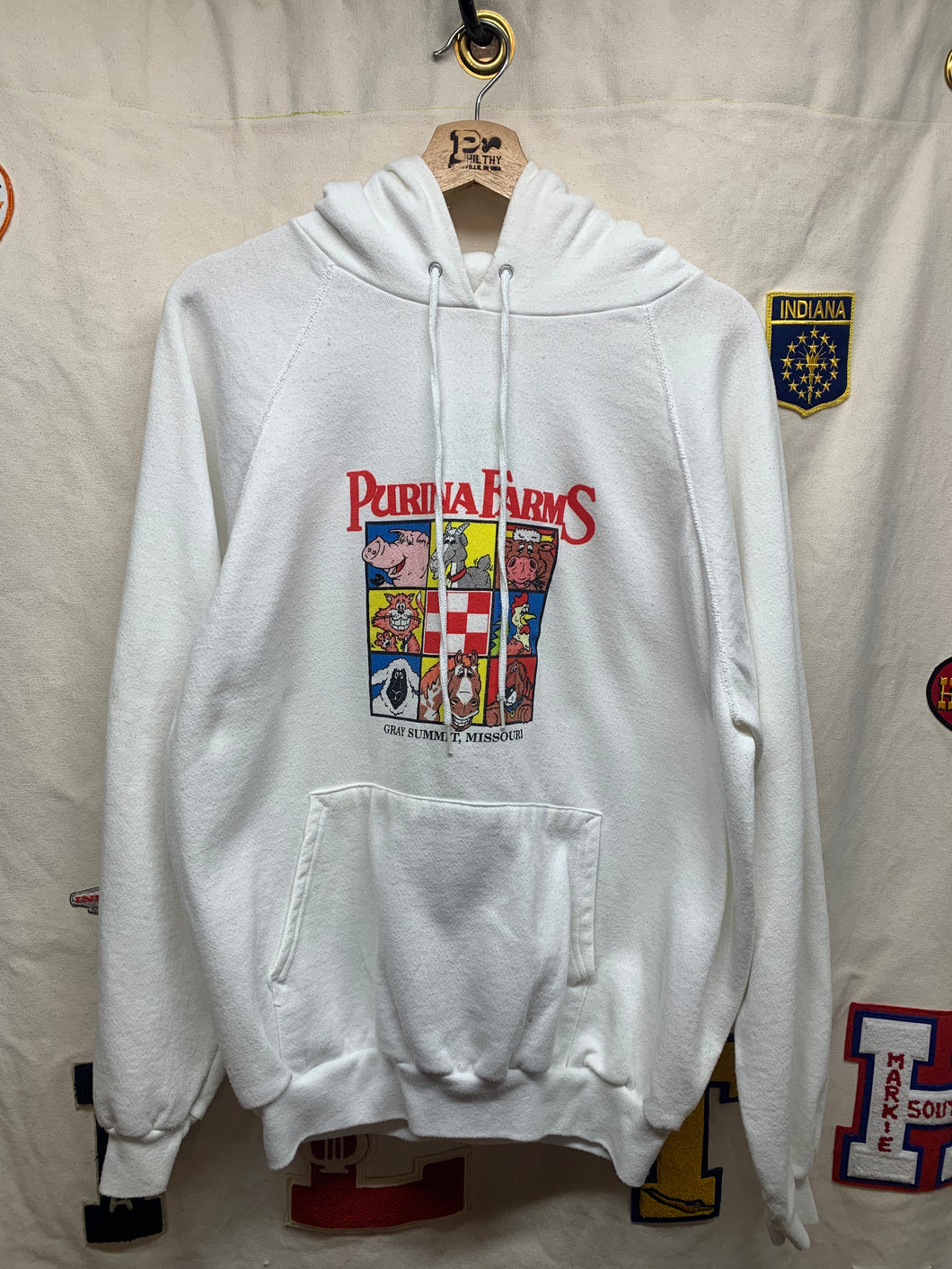 Vintage Hanes Purina Farms Pet Food Promo Hoodie XL