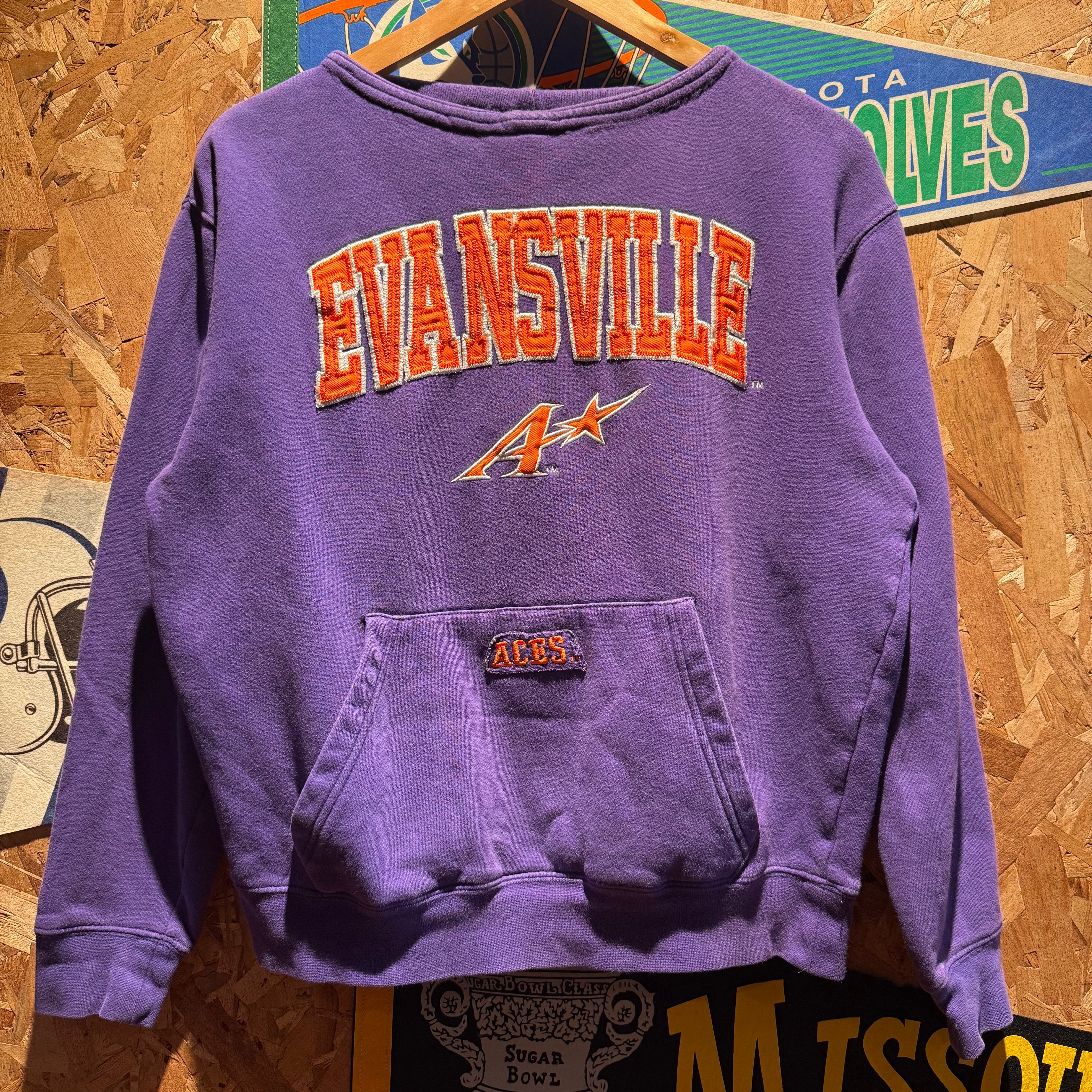 Vintage University of Evansville Purple Aces Sweatshirt: S