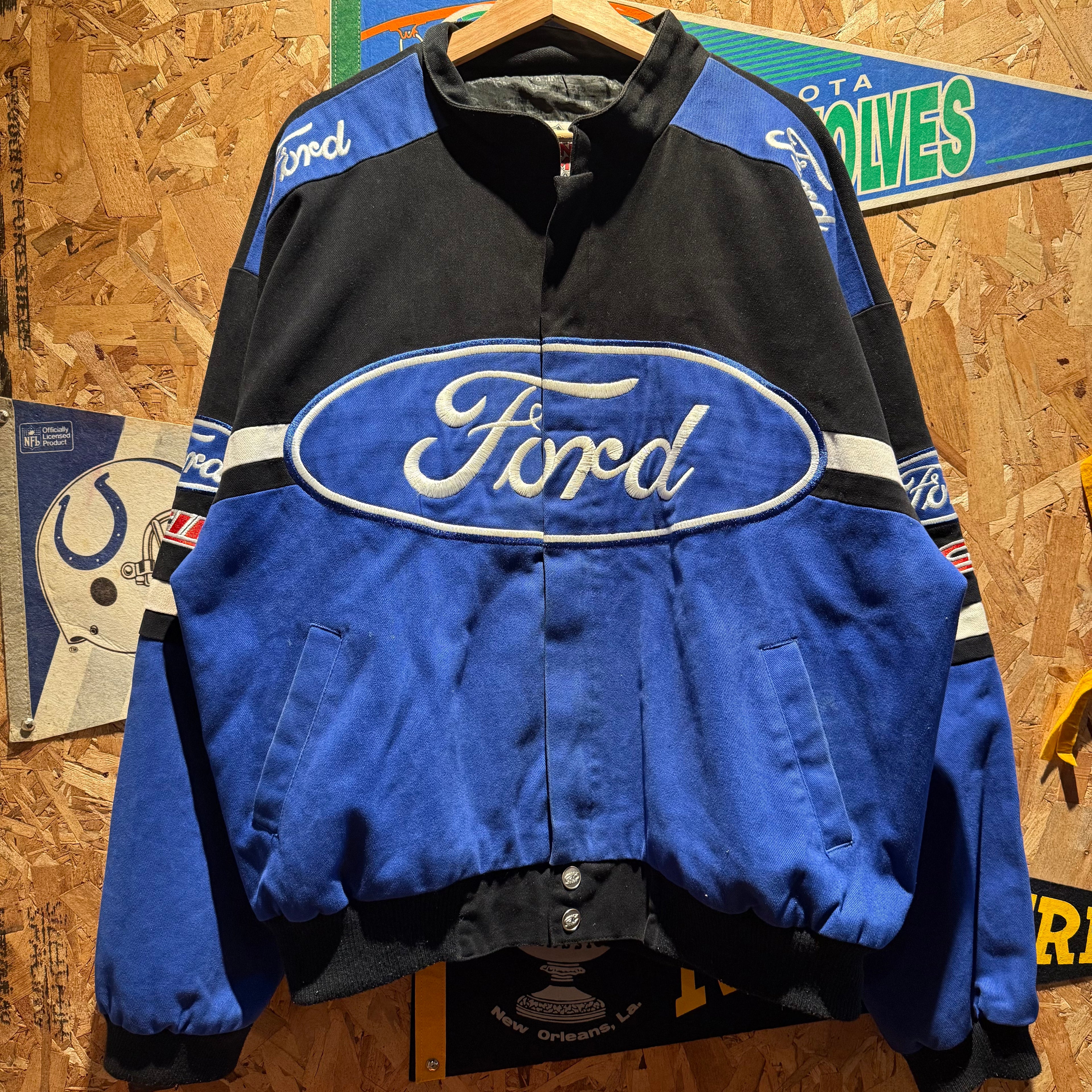 Vintage NASCAR Ford Racing Champions Jersey Jacket: L