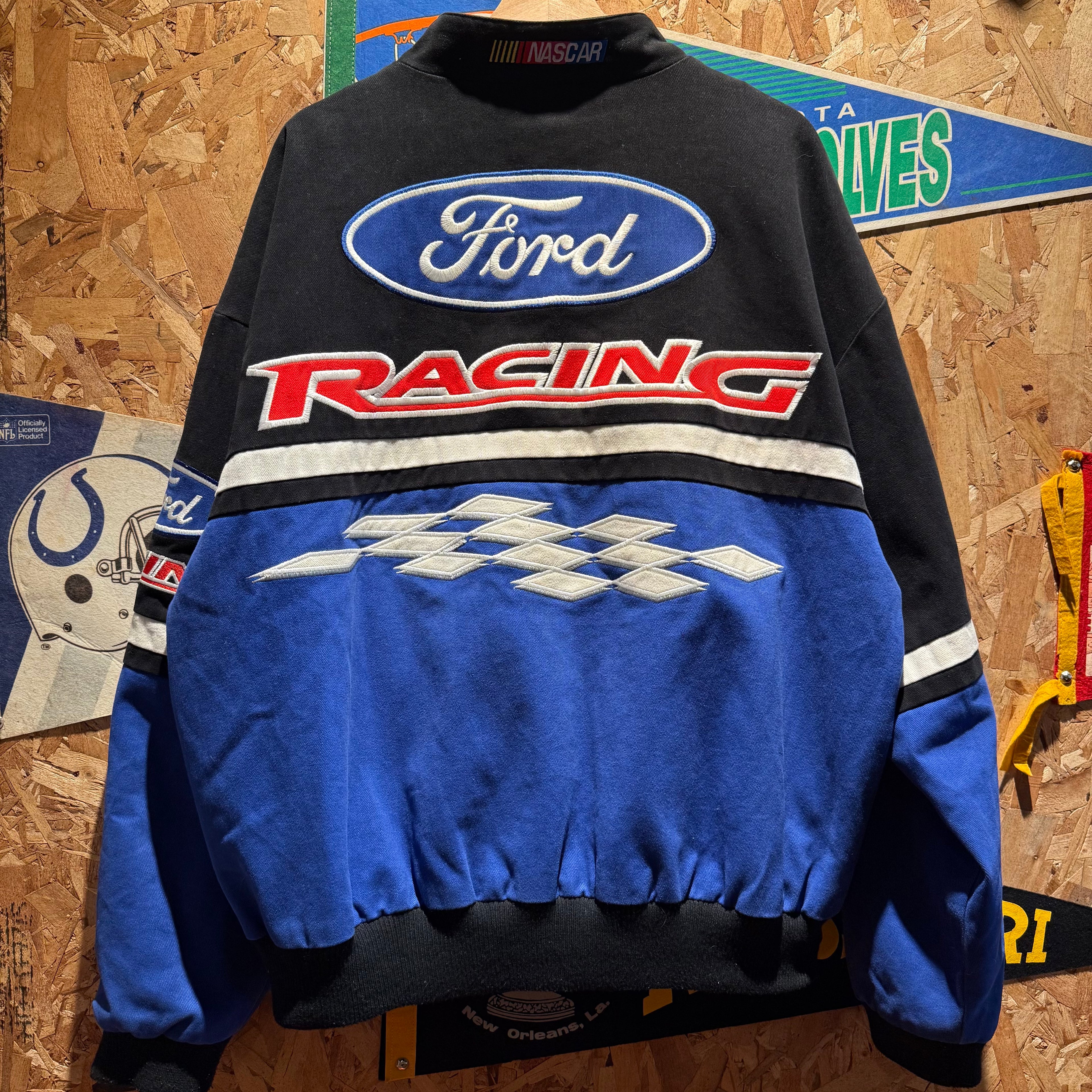 Vintage NASCAR Ford Racing Champions Jersey Jacket: L