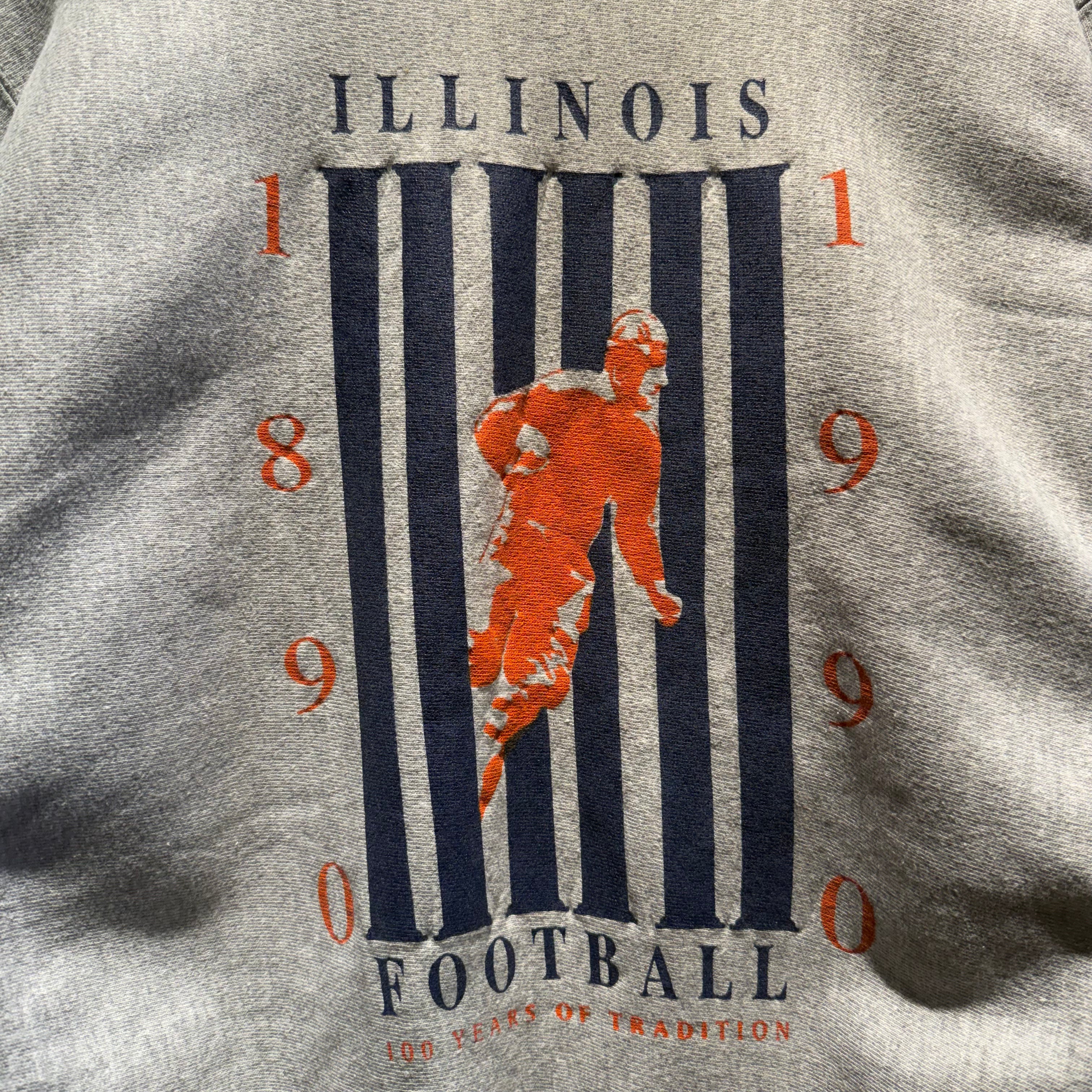 Vintage Champion 100 Years of Illinois Football Crewneck Sweatshirt: XL