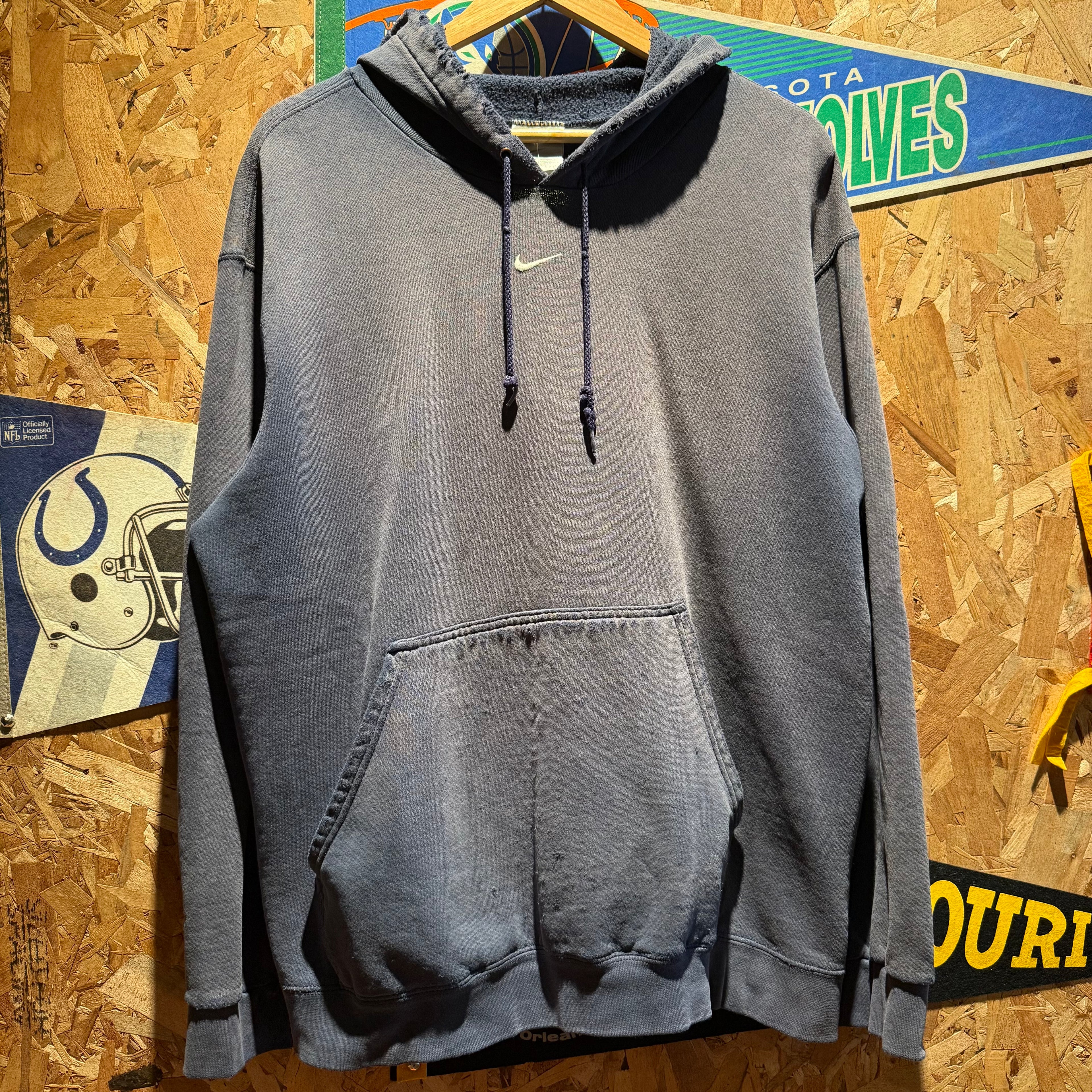 Vintage Nike Deep Indigo Black Hoodie: L