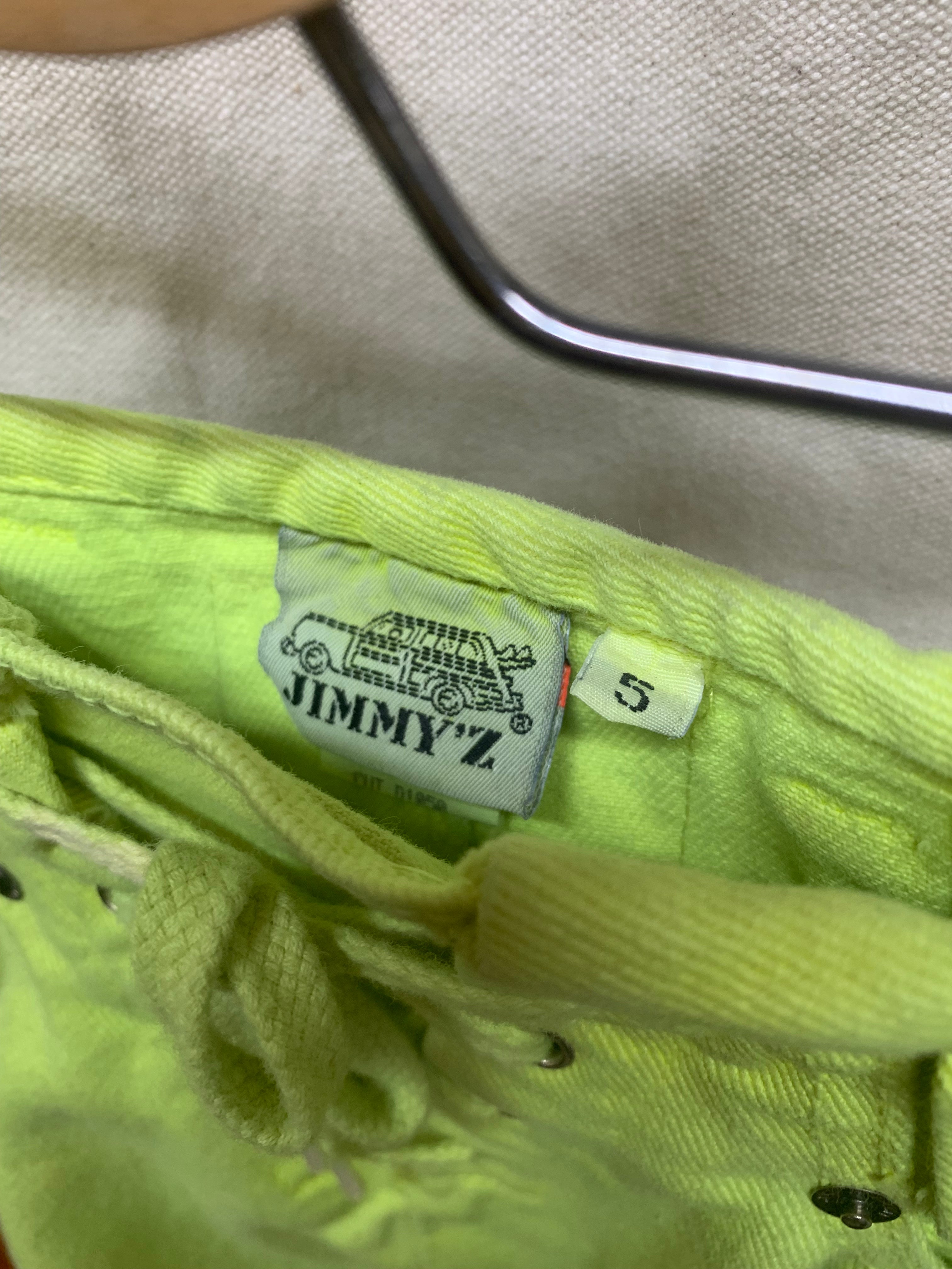 Vintage Jimmy Z Two Piece Neon Green Rave Festival Jacket & Skirt Outfit Medium