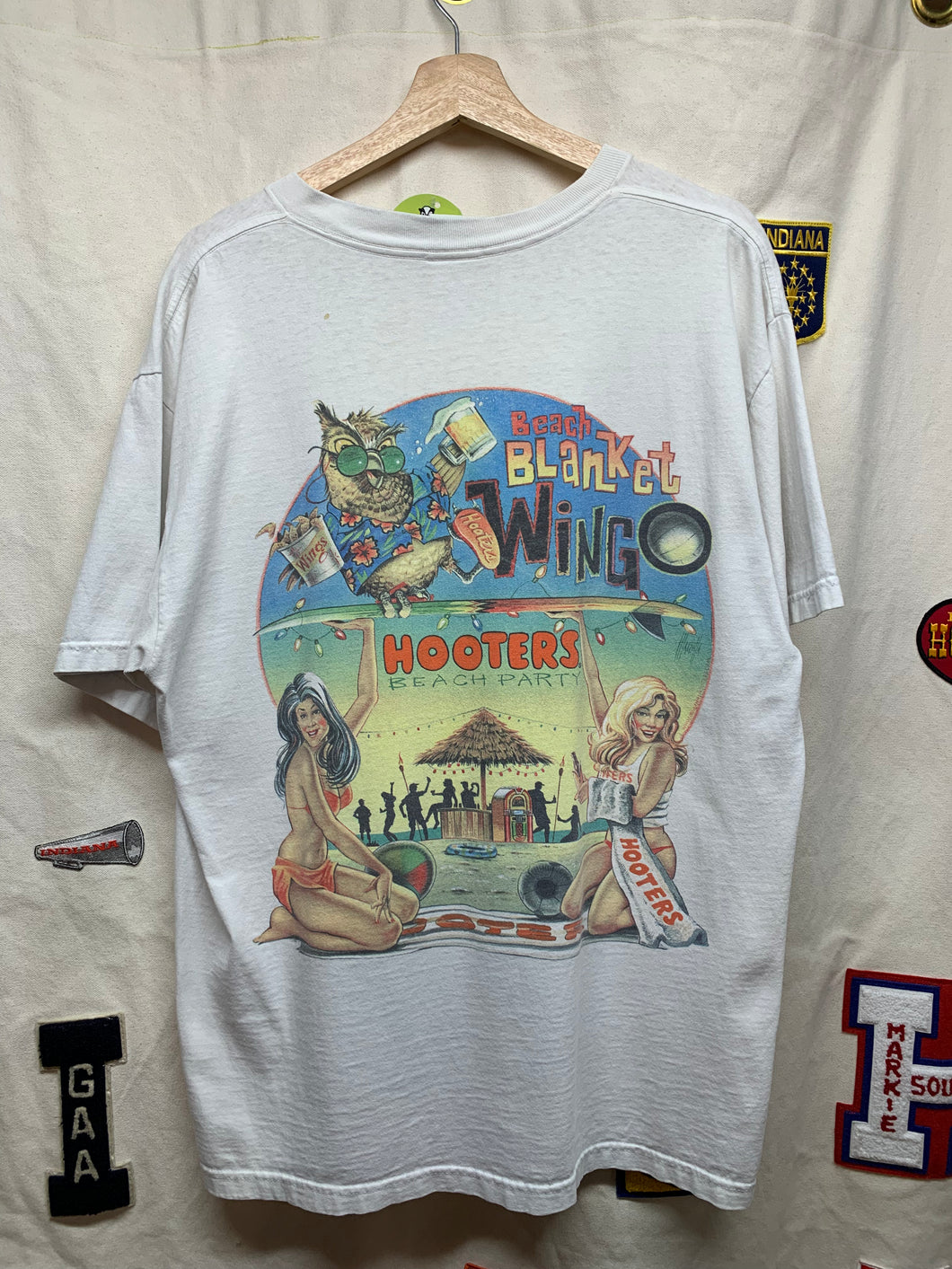 Vintage Caribbean Surf Hooters Wings Evansville Beach Party Shirt XL