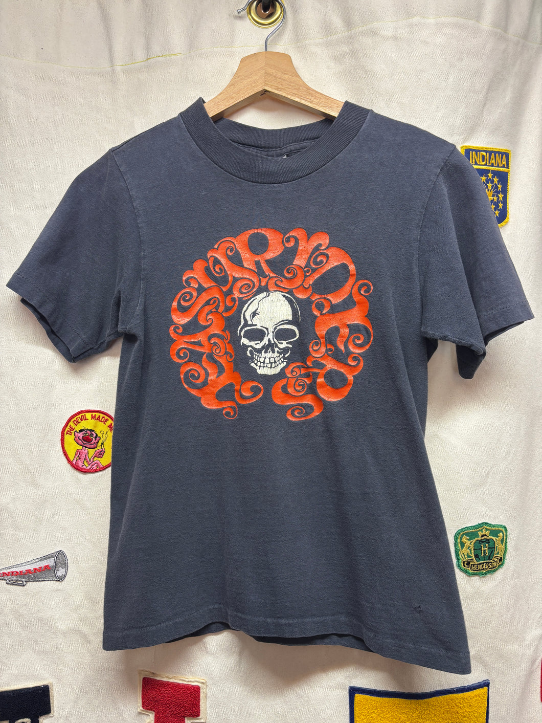 Vintage Easyriders Biker Rodeo Skull 1991 Black T-Shirt: Small