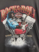 Load image into Gallery viewer, Vintage Harley Davidson Rock and Roll Metal V2 Du Bois 1989 Holoubek Black T-Shirt: Small
