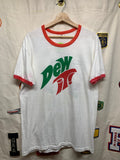 Vintage Dew It Hanes Mountain Dew Soft Drink Soda Promo Ringer T-Shirt: XL