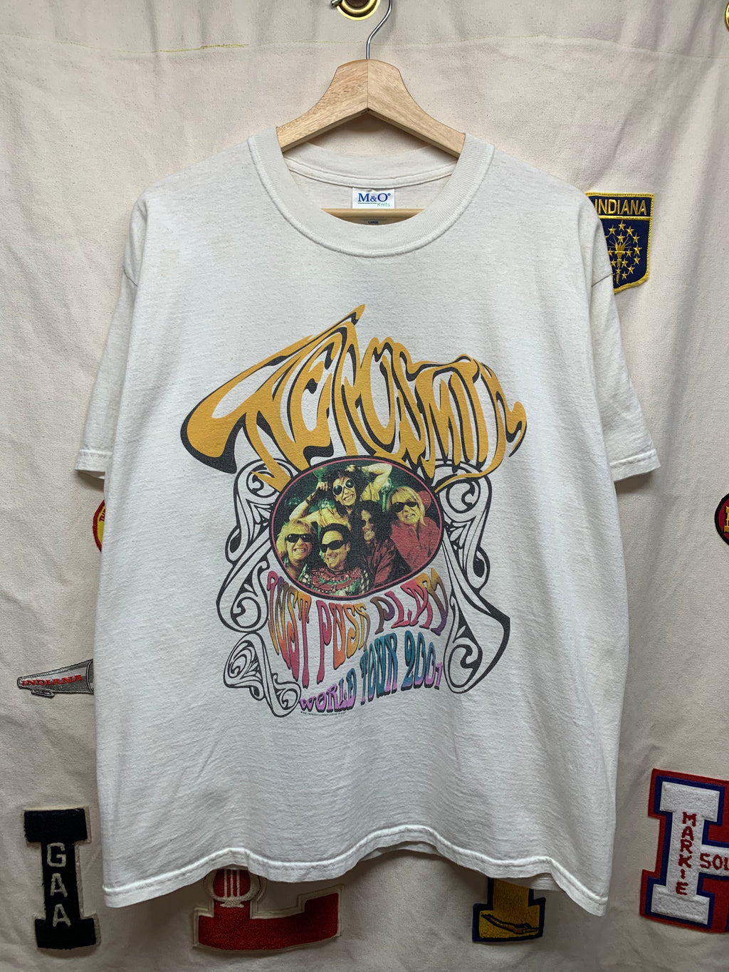 Vintage 2001 Aerosmith Just Push Play World Tour Rock T-Shirt: XL