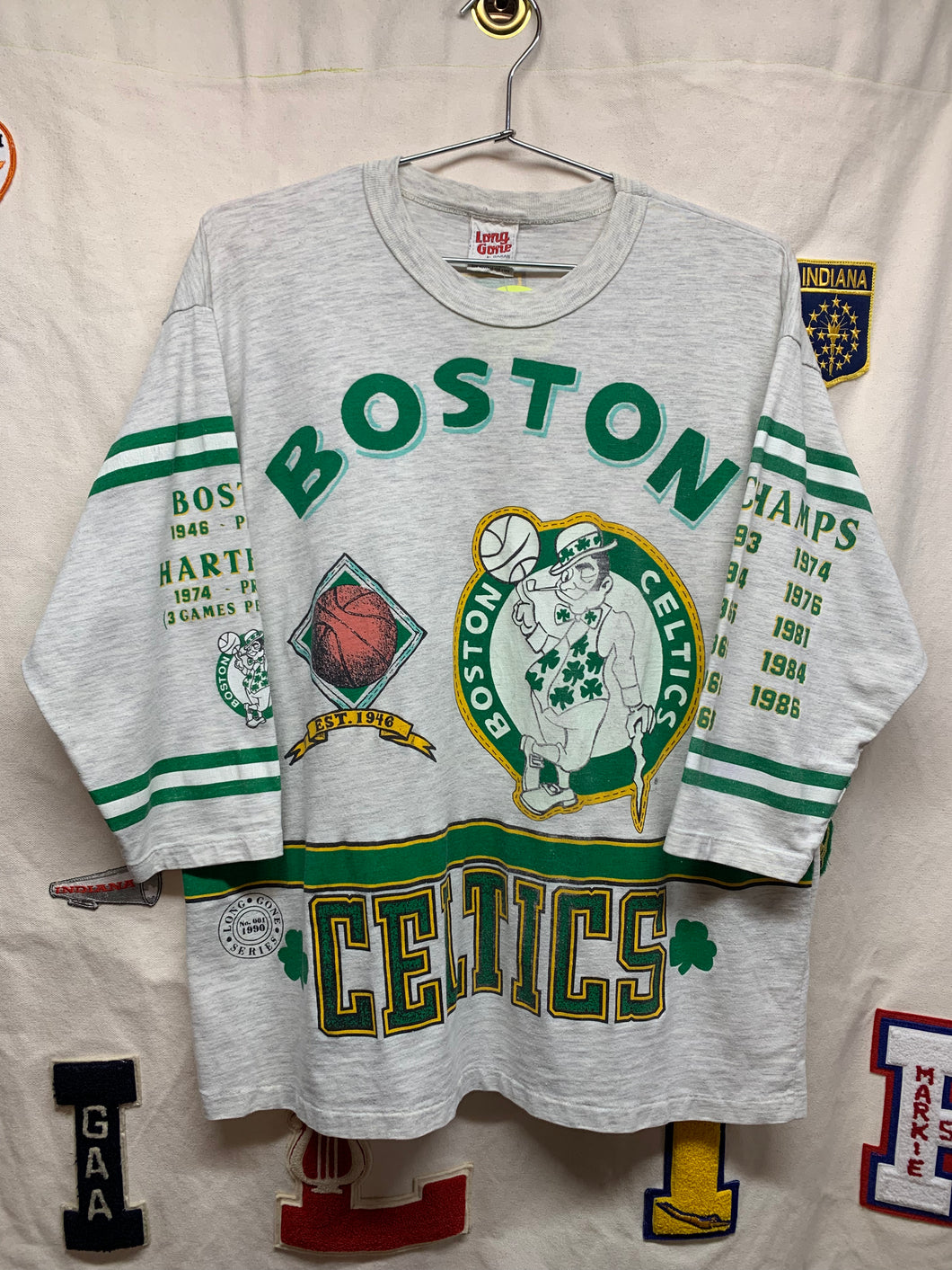 Vintage NBA Boston Celtics Long Gone Basketball HistoryT-Shirt: XL