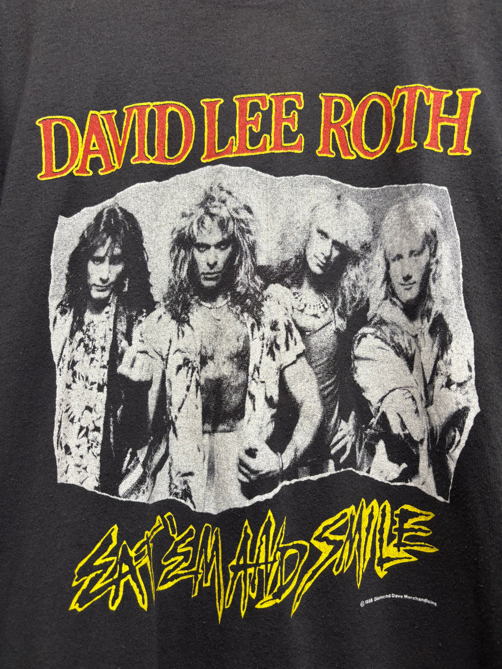 Vintage David Lee Roth Eat Em and Smile 1986 Concert Tour Band T-Shirt: Large