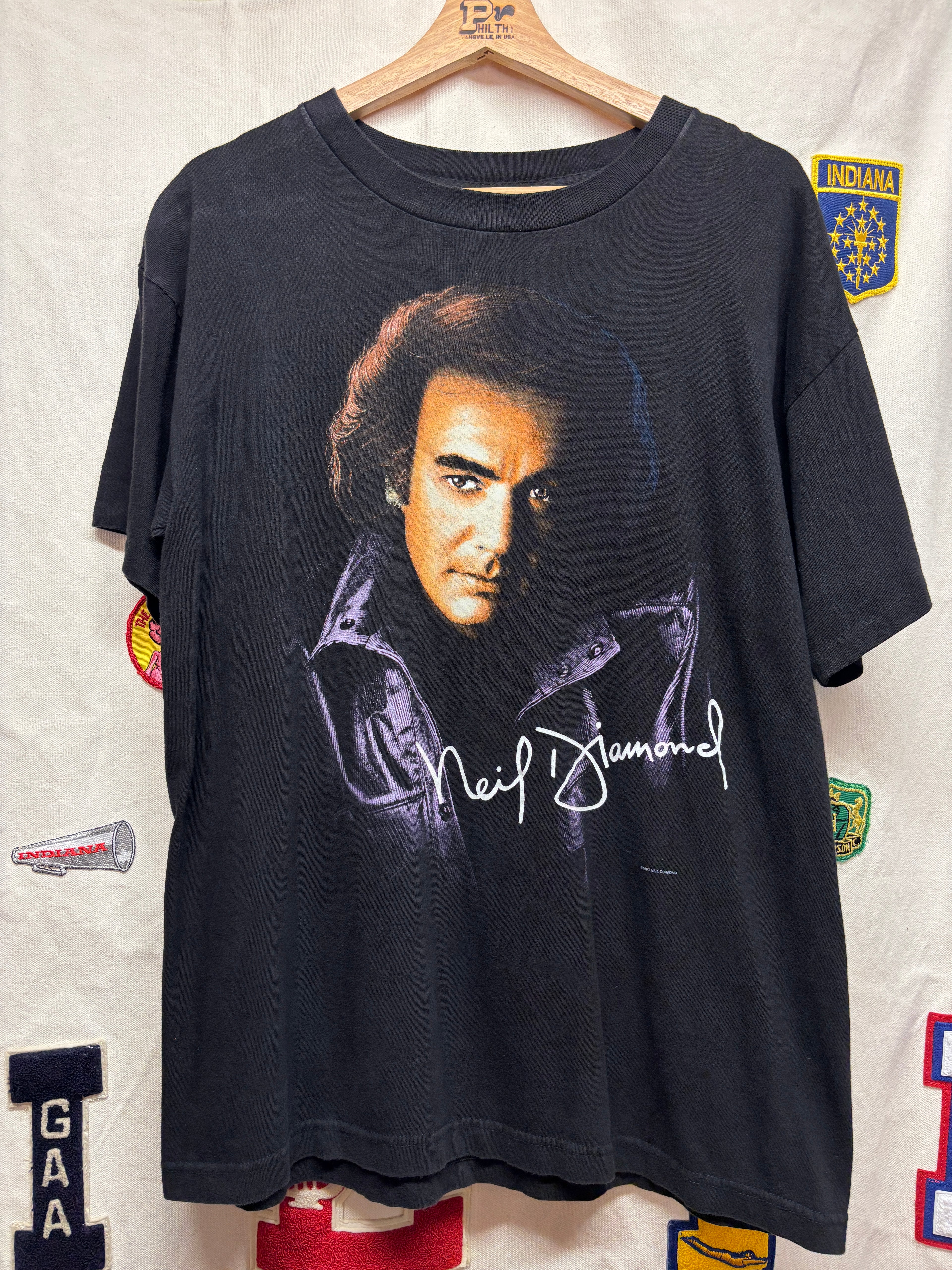 Vintage Neil Diamond Big Face 1996 U.S. Concert Tour Black T-Shirt: Large