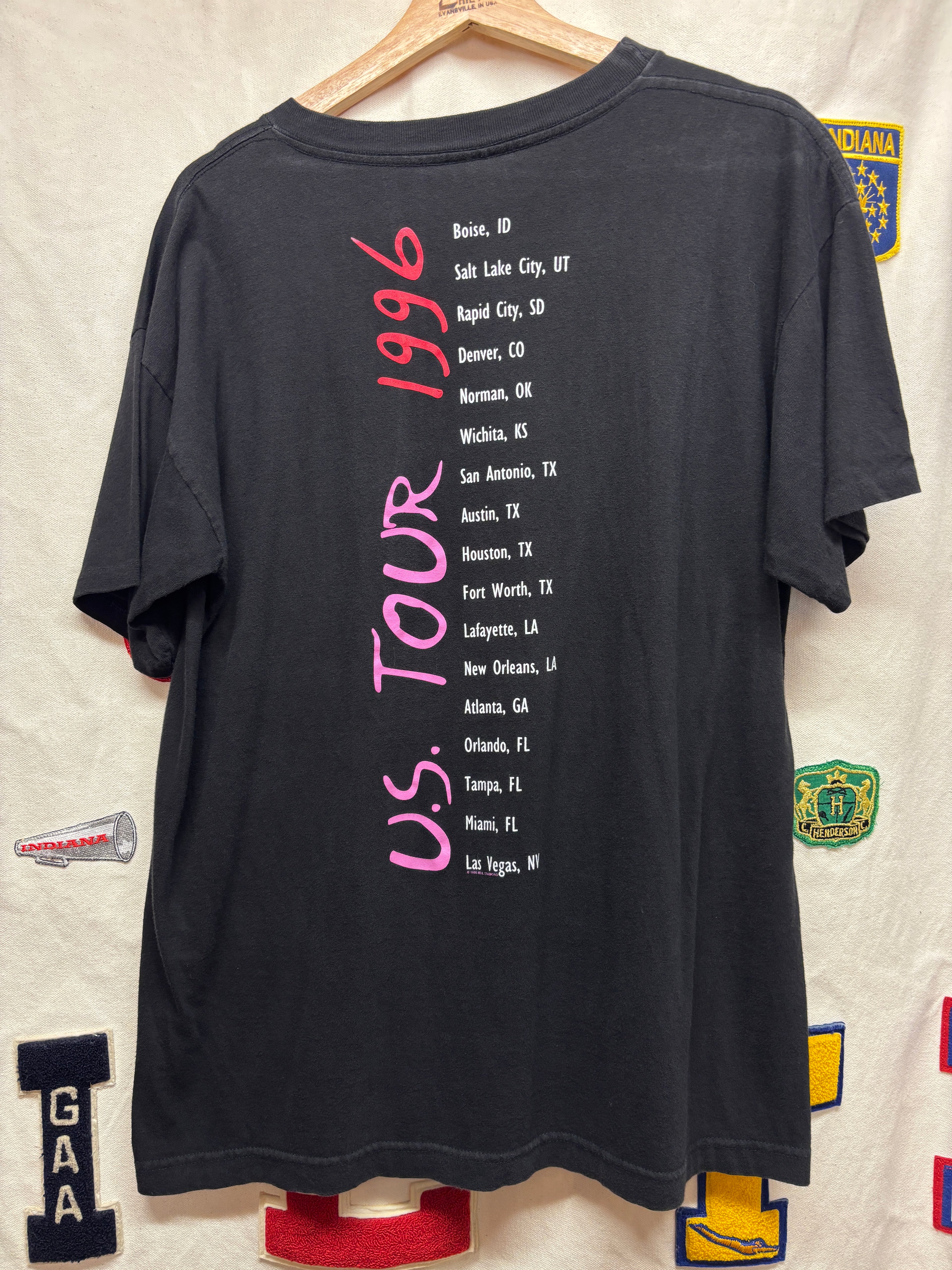 Vintage Neil Diamond Big Face 1996 U.S. Concert Tour Black T-Shirt: Large