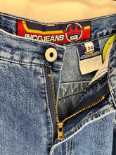 Load image into Gallery viewer, Vintage JNCO Jeans Skull Baggy Blue Denim Pants Y2K Skate: 34x32
