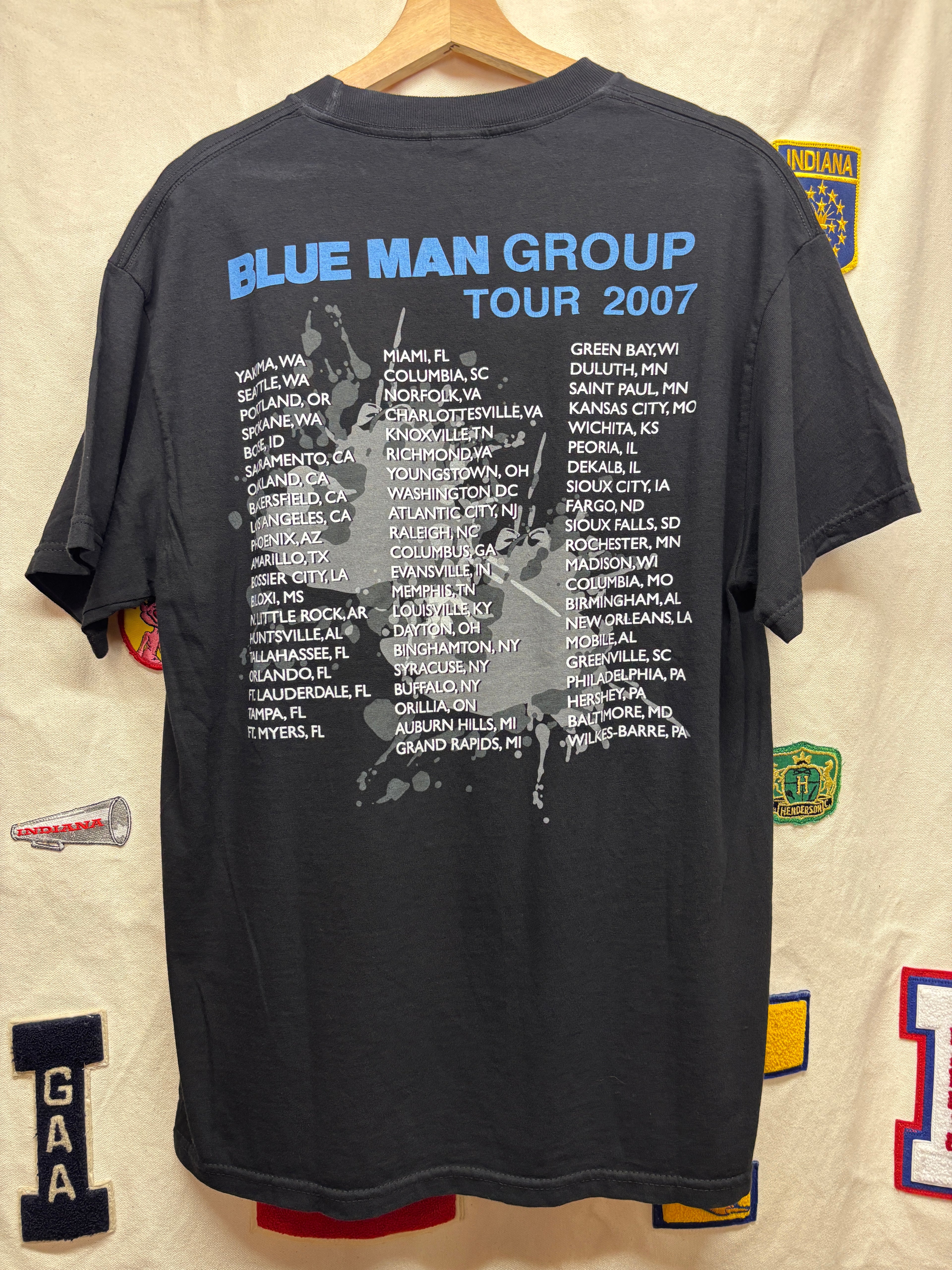 Vintage Blue Man Group Band Concert Tour 2007 Black T-Shirt: Large