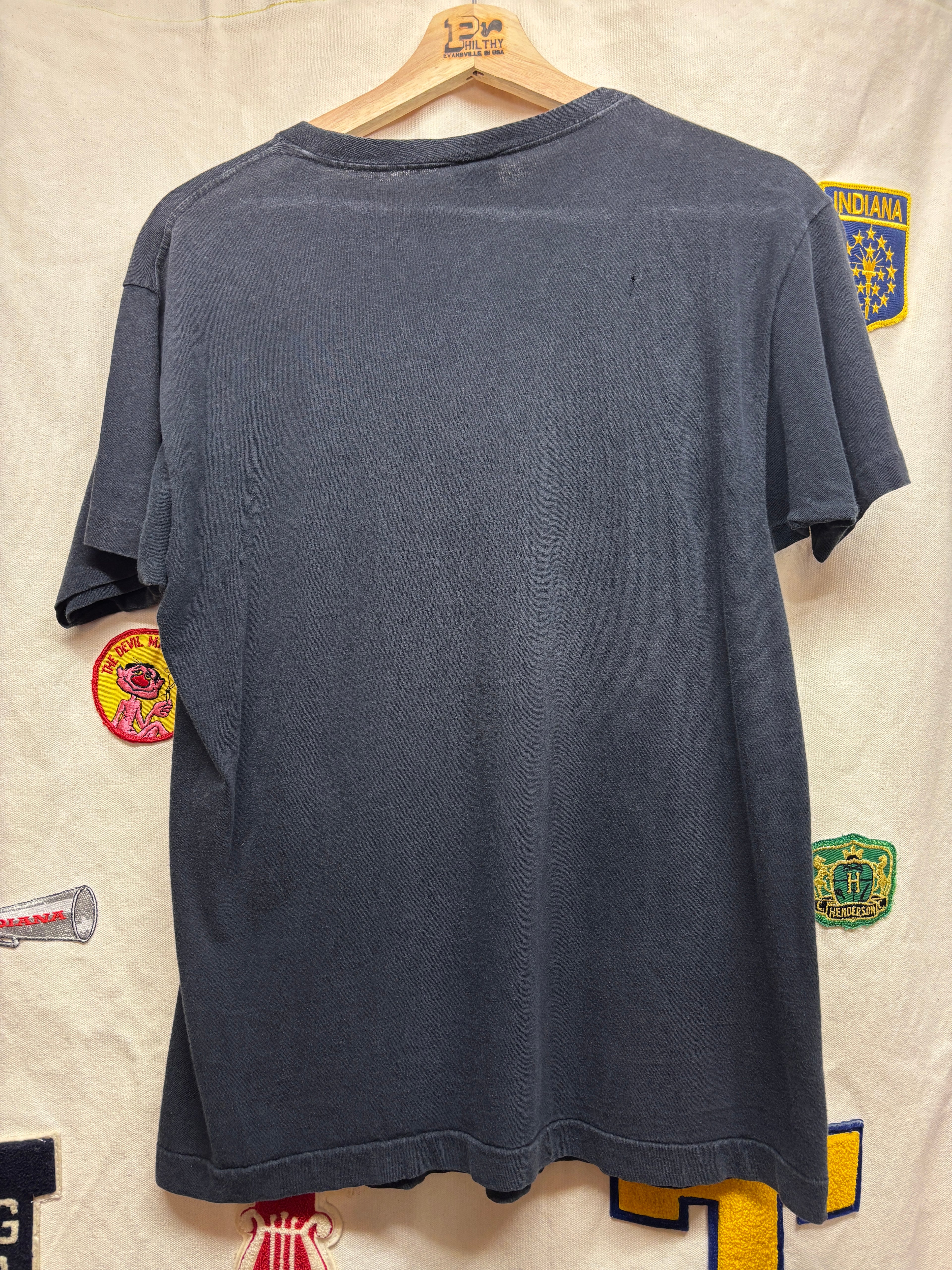 Vintage Komatsu Excavator Tougher Than Dirt Black 80's Champion Blue Bar T-Shirt: Large