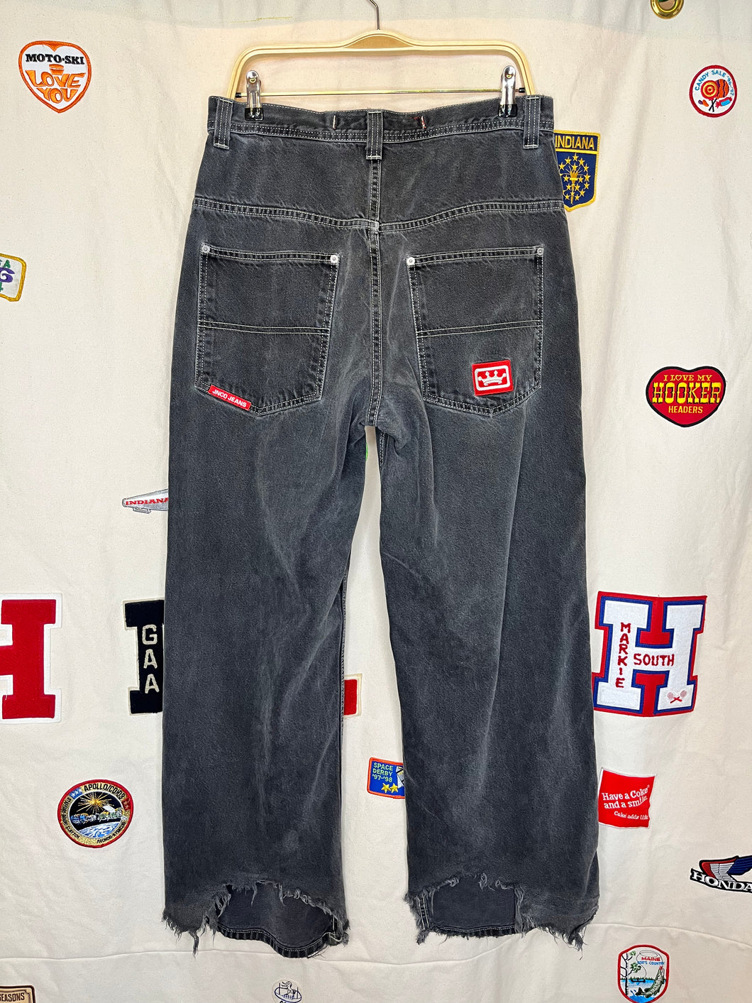 Vintage JNCO Jeans Baggy Black Denim Y2K Skate Pants: 34x32