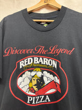 Load image into Gallery viewer, Vintage Red Baron Pizza Food Promo Black T-Shirt: Large
