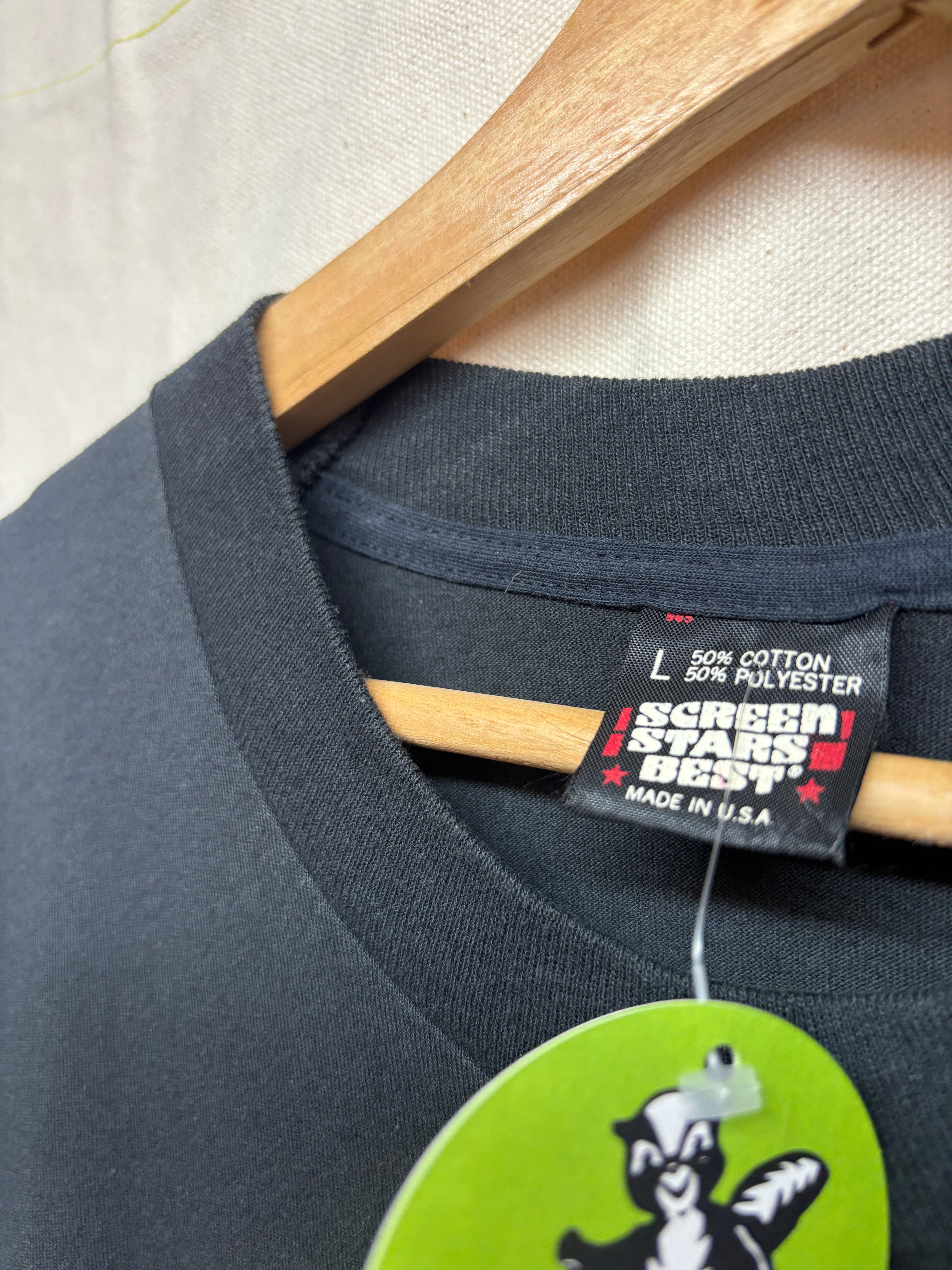 Vintage Red Baron Pizza Food Promo Black T-Shirt: Large