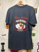Load image into Gallery viewer, Vintage Red Baron Pizza Food Promo Black T-Shirt: Large
