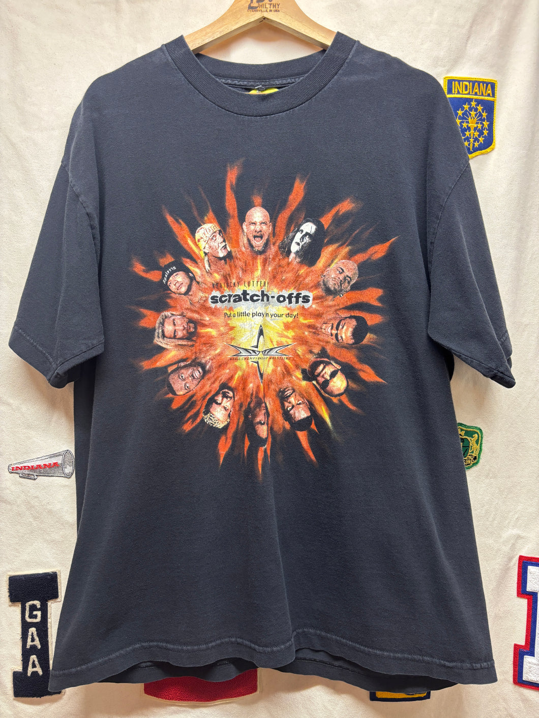 Vintage WCW Wrestling Scratch Offs Kentucky Lottery Promo T-Shirt: XL
