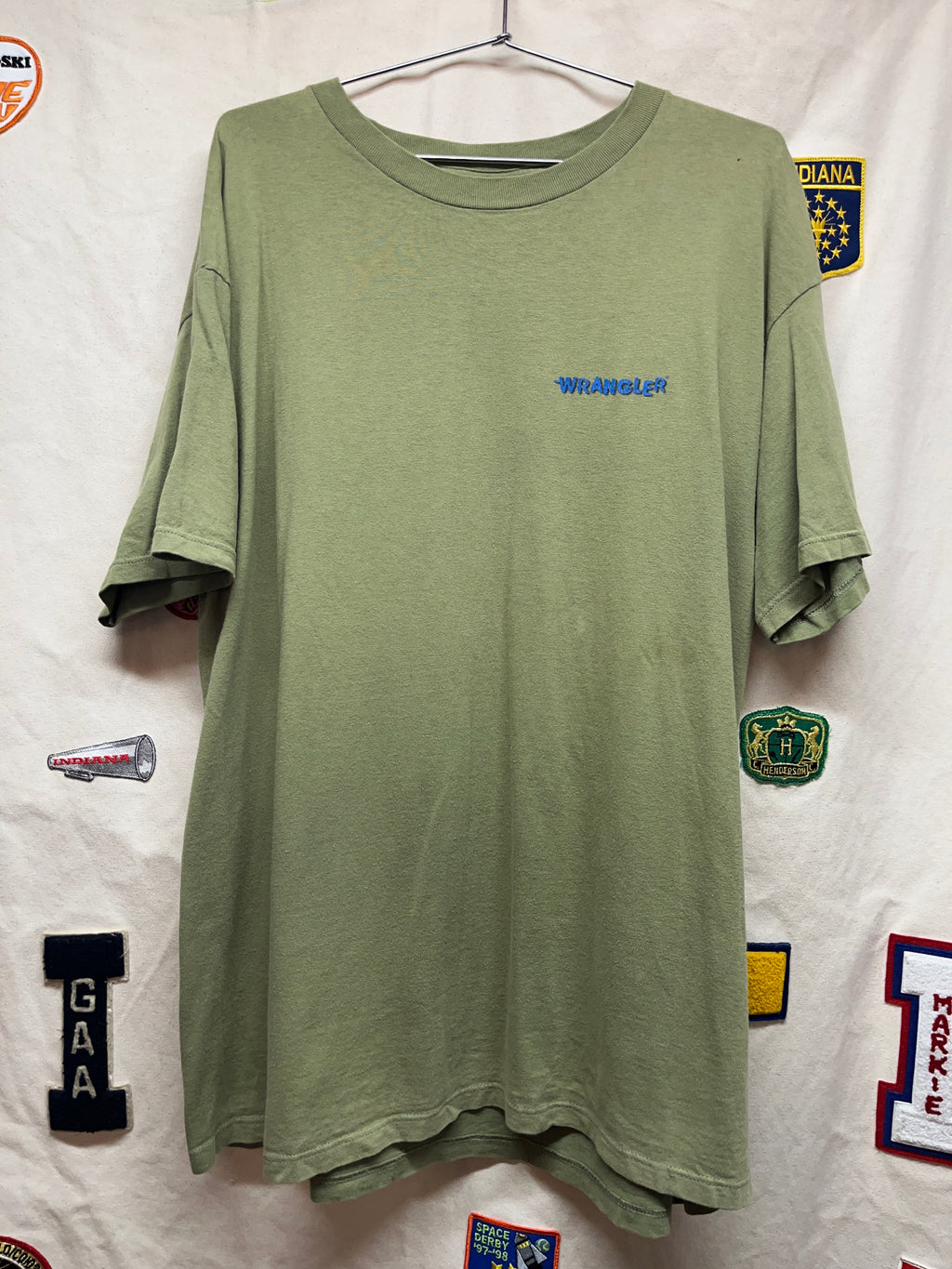 Vintage Wrangler Whasssup Rodeo Clown Olive Green T-Shirt: XL