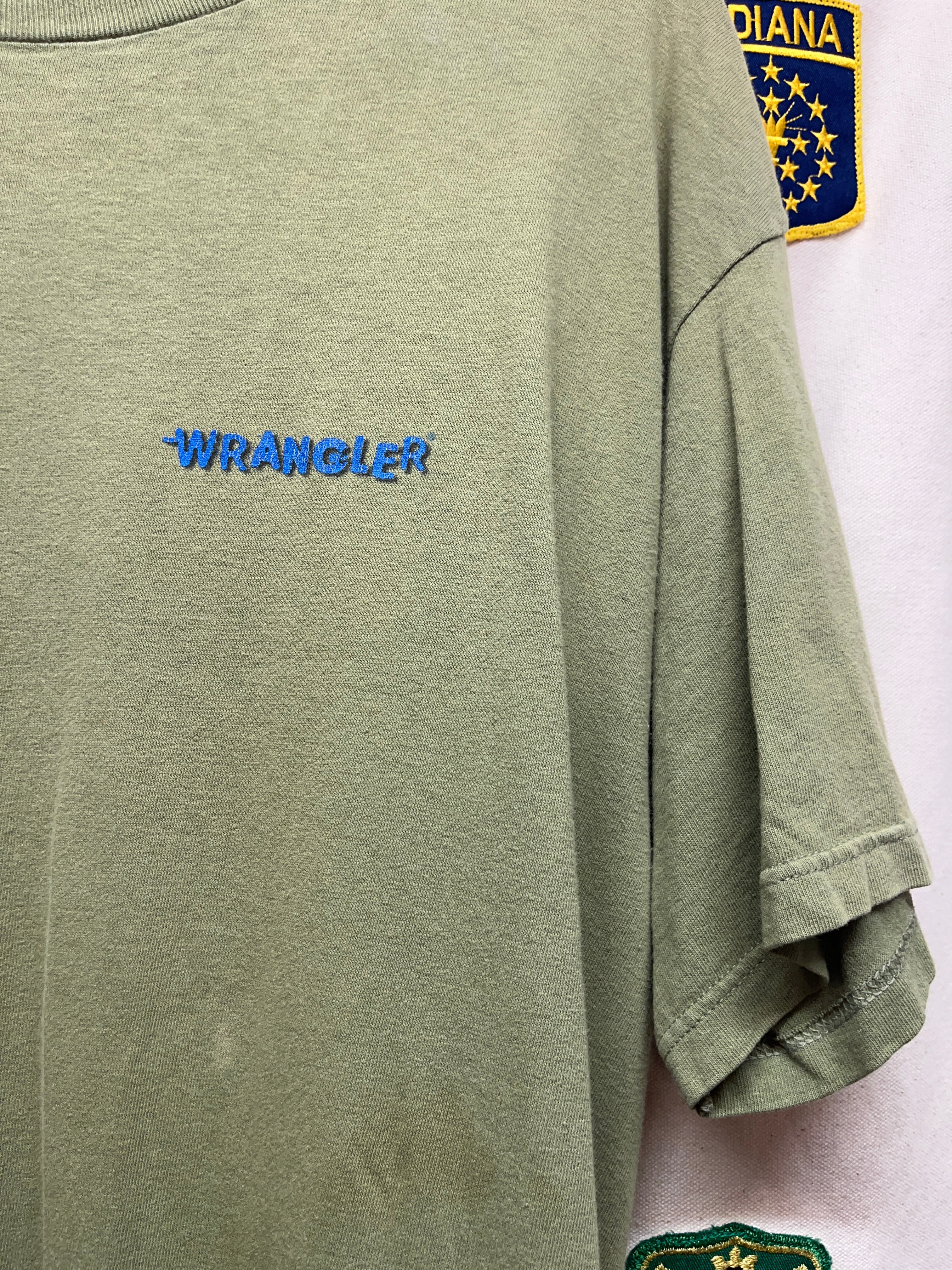 Vintage Wrangler Whasssup Rodeo Clown Olive Green T-Shirt: XL