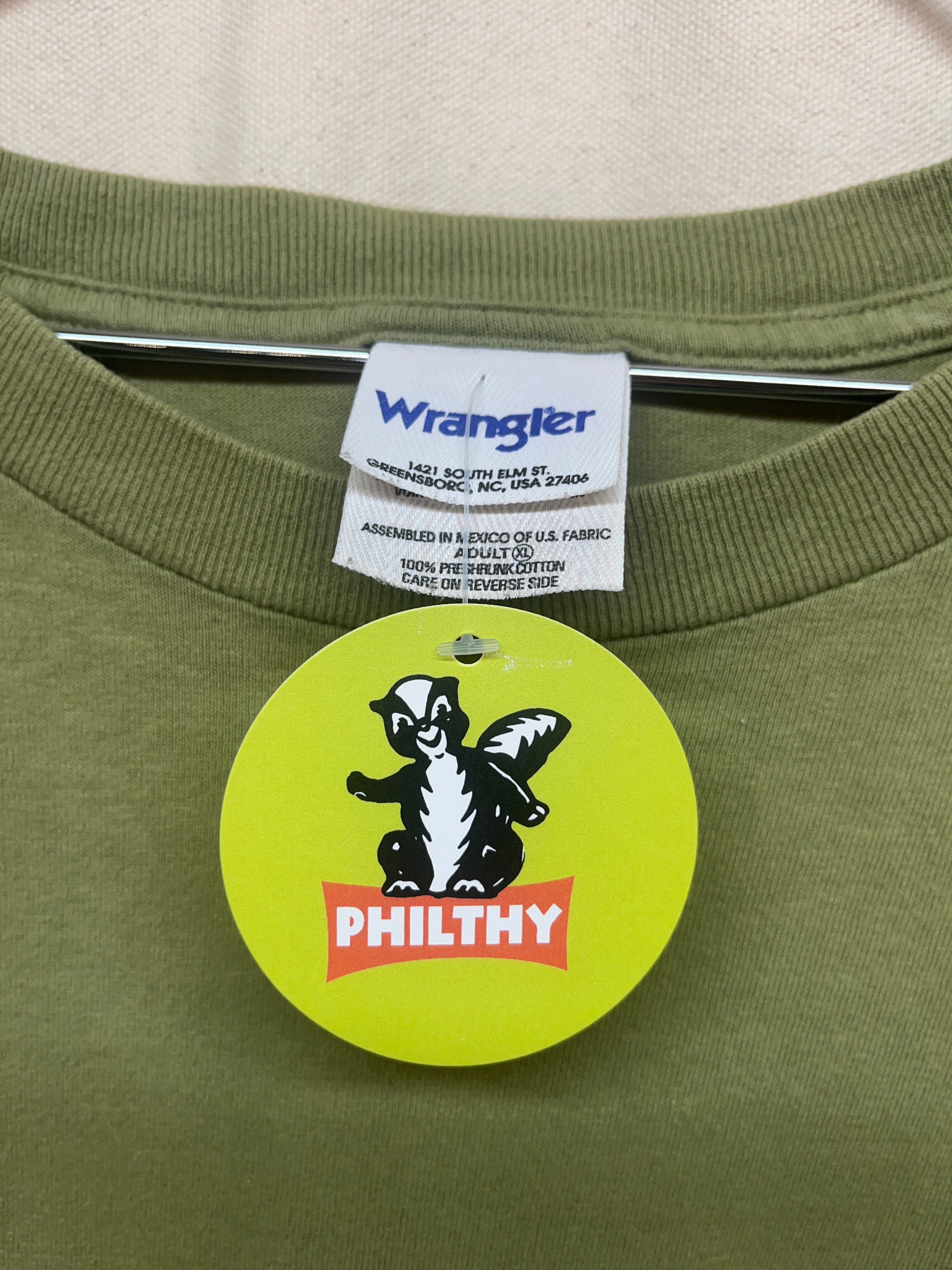 Vintage Wrangler Whasssup Rodeo Clown Olive Green T-Shirt: XL