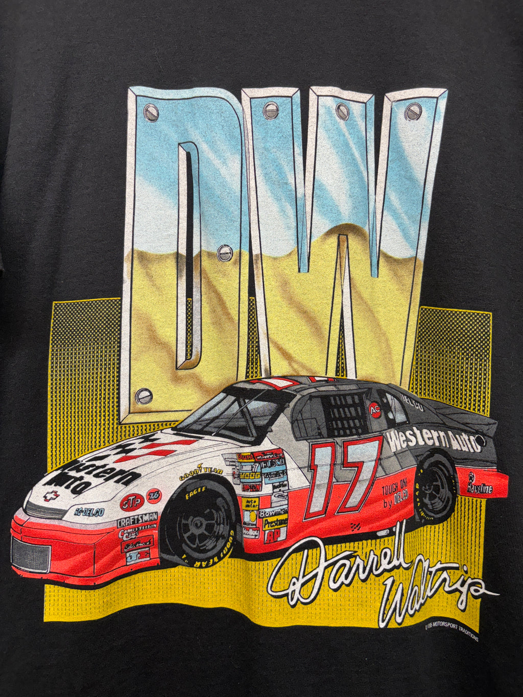 Vtg Darrell Waltrip Big DW NASCAR Racing T-shirt: XL