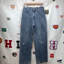 Load image into Gallery viewer, Vintage JNCO Handyman Denim Baggy Y2K Blue Carpenter Jean Pants 32&quot;
