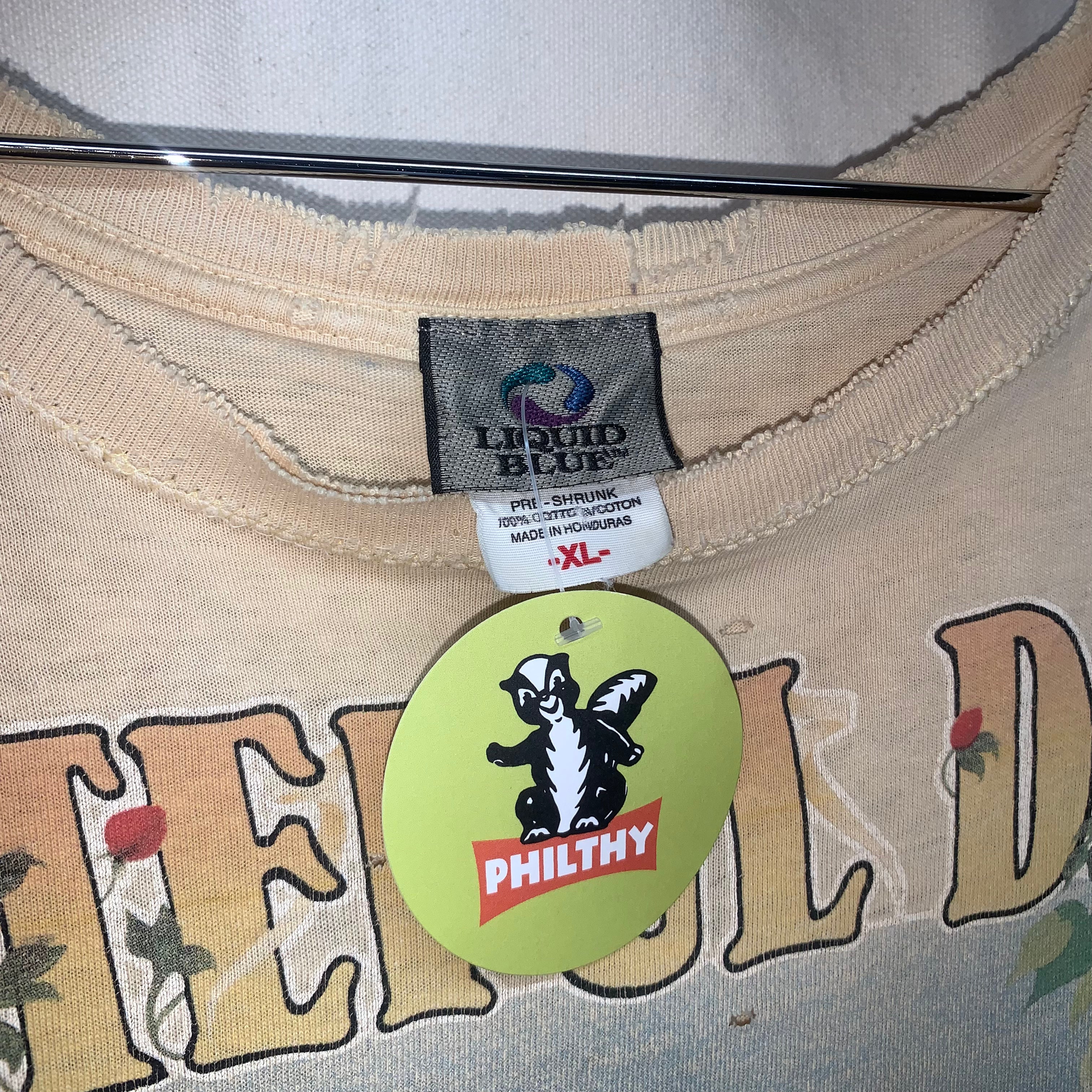Vintage Liquid Blue Grateful Dead Keep it Green Tye Dye Band Shirt XL
