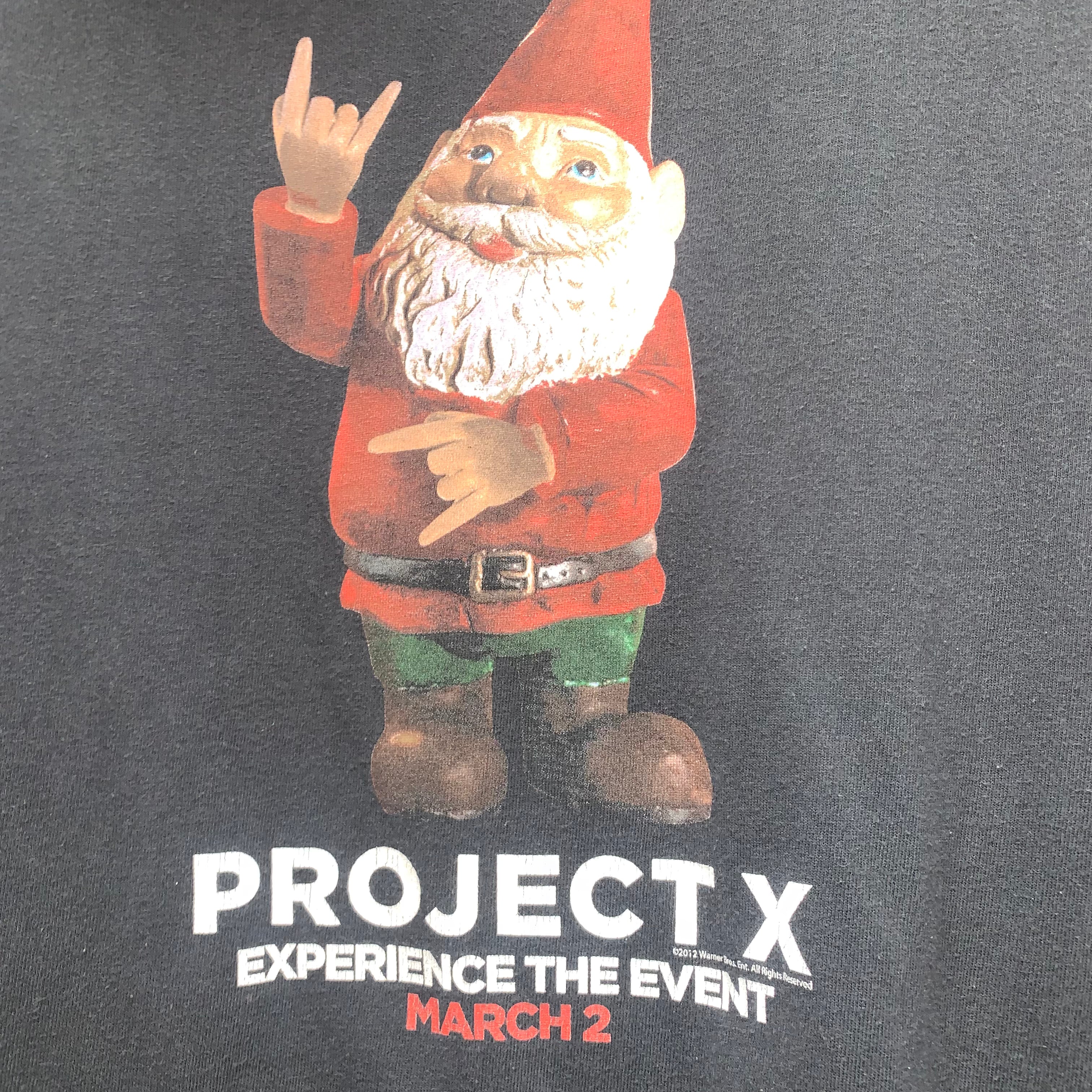 Vtg Warner Bros 2012 Project X Gnome Movie Promo Advertisement Shirt XL