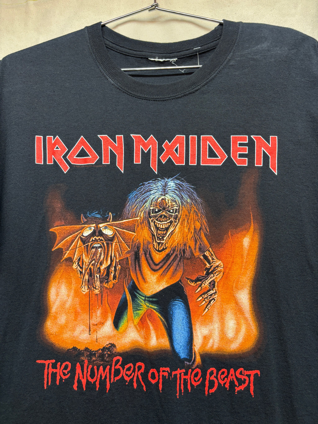 Vtg Y2k Iron Maiden Number of the Beast Metal Band T-Shirt: XL