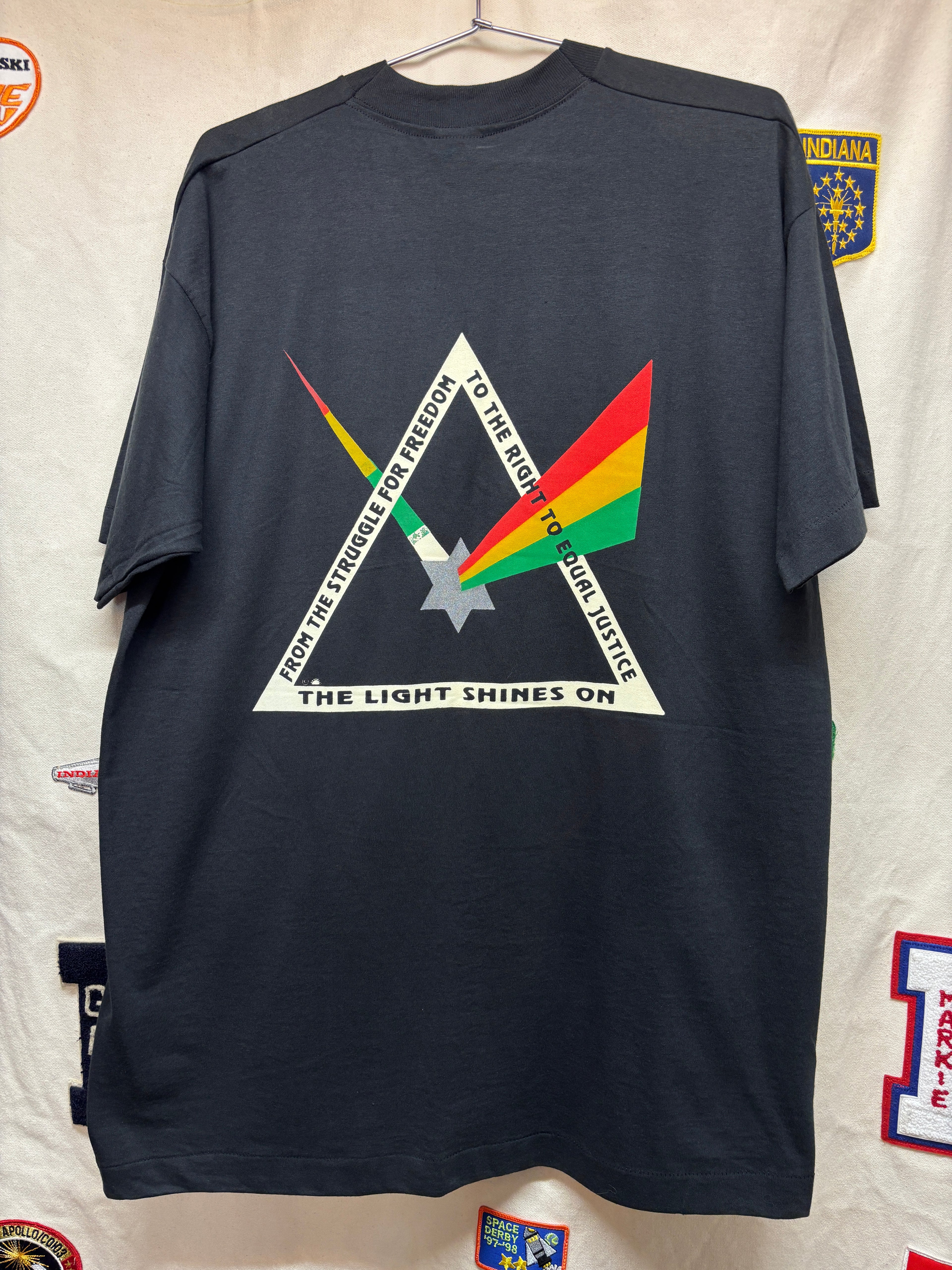 Vtg Equal Rights Black Israelites King Fraternity Political Justice T-Shirt: XL