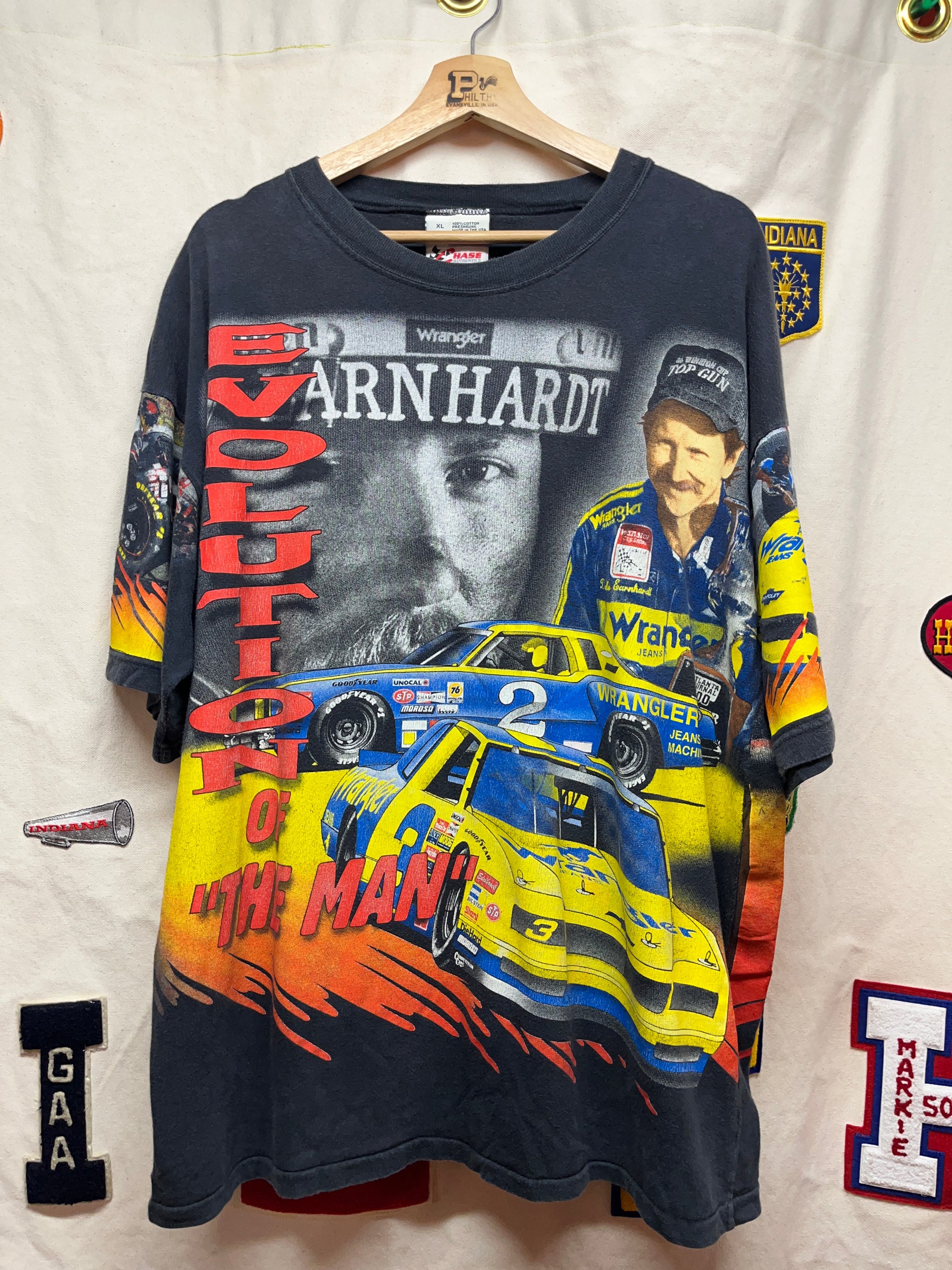 Vintage hotsell Dale Earnhardt Evolution of The Man All Over Print T Shirt Size XL