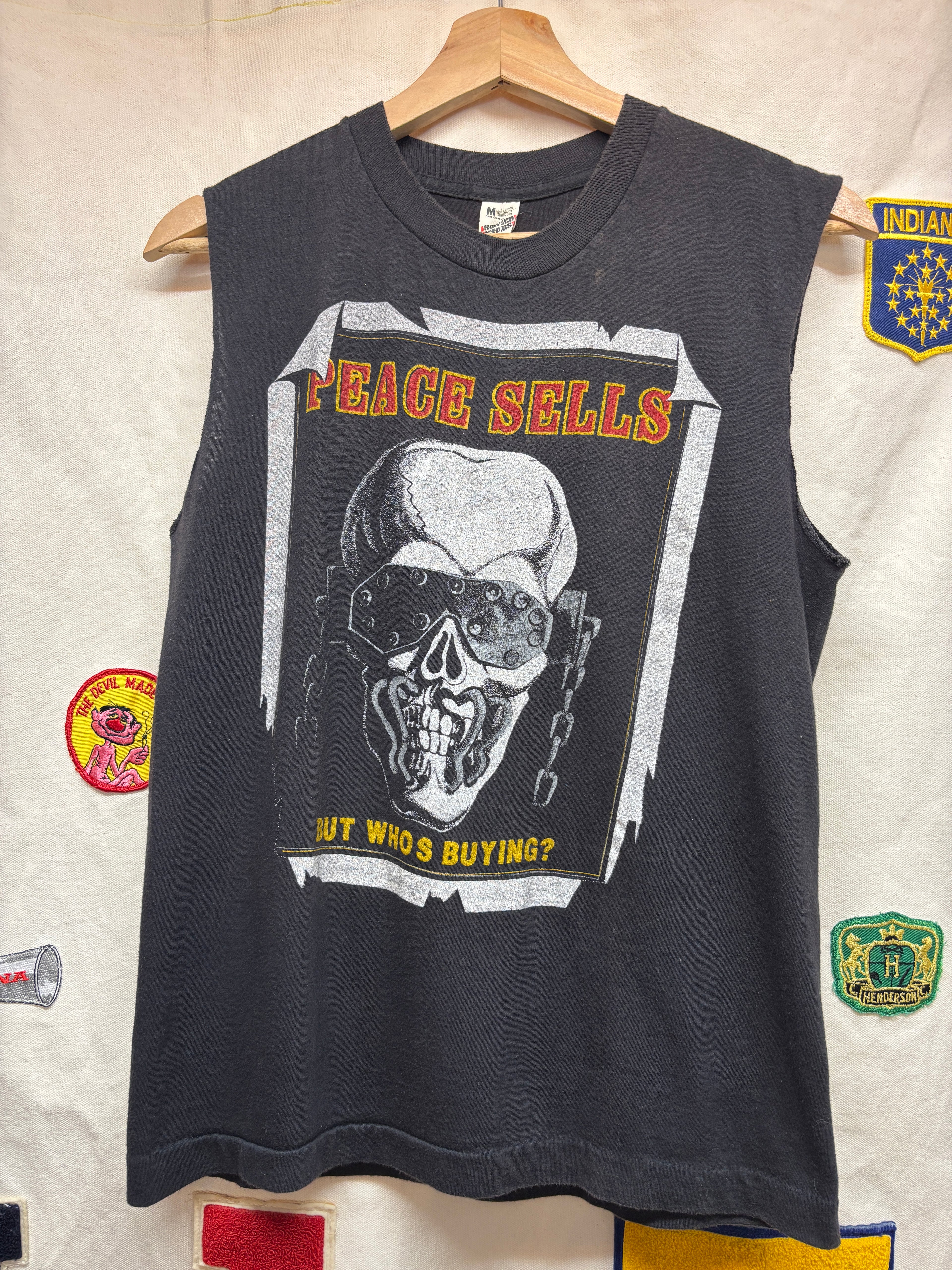Vtg Megadeth Peace Sells Skull Metal Band Cutoff T-Shirt: M