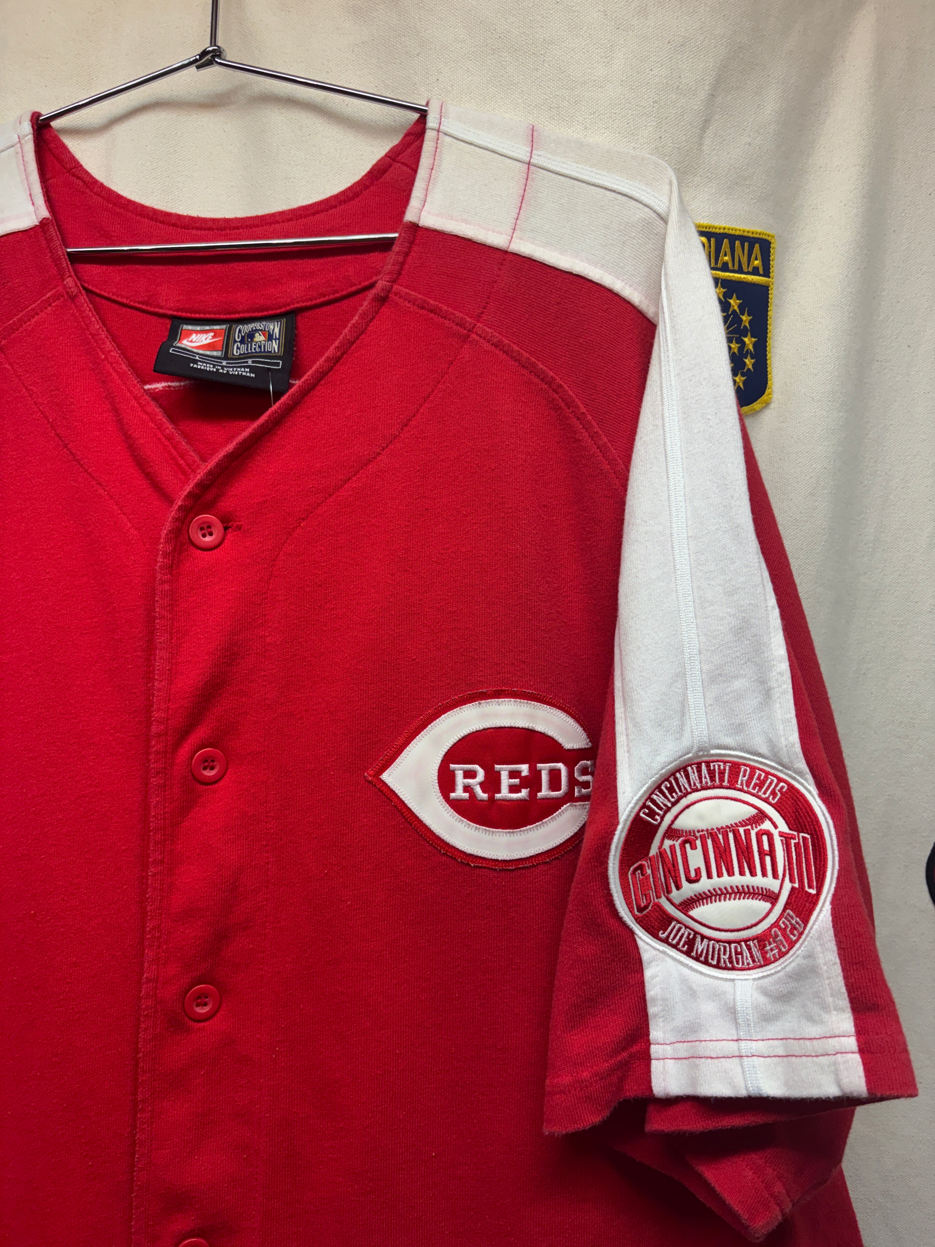 Vtg Cincinnati Reds Joe Morgan Team Nike Baseball Jersey: L