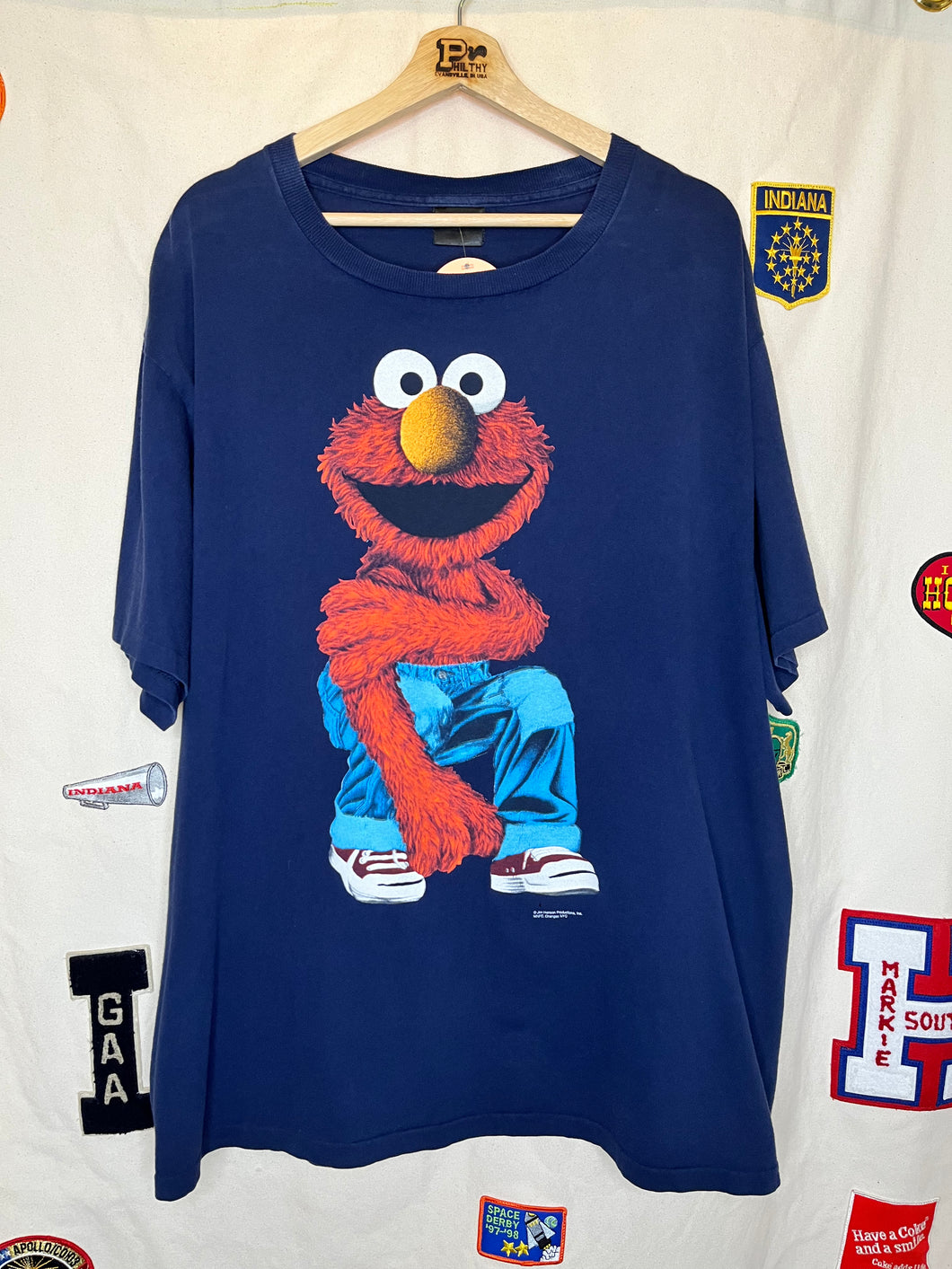 Vintage Elmo Jeans Changes Navy Jim Henson Sesame Street T-Shirt : XL