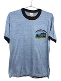 Vintage 80's Amish Rockome Gardens Arcola, Illinois Souvenir Blue Ringer T-Shirt: Large