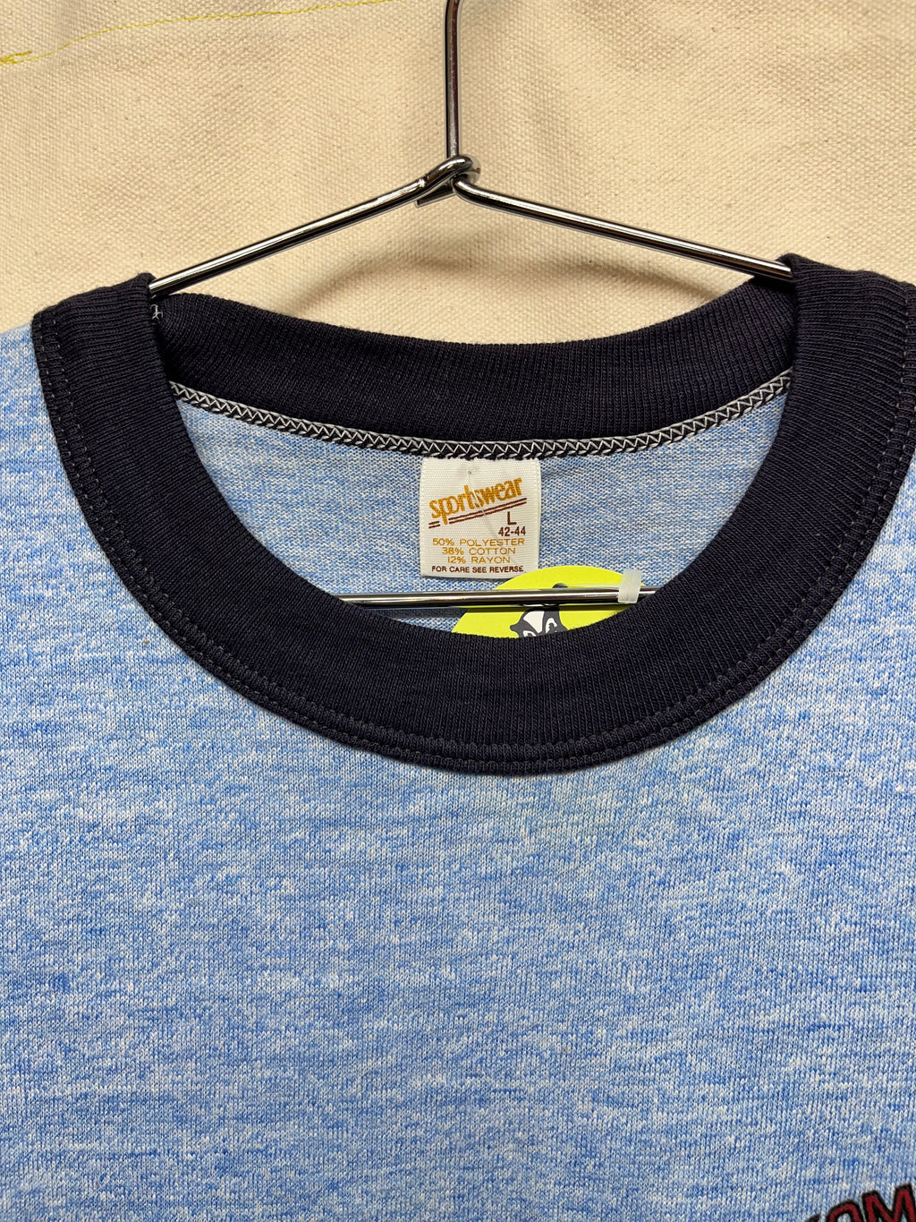 Vintage 80's Amish Rockome Gardens Arcola, Illinois Souvenir Blue Ringer T-Shirt: Large