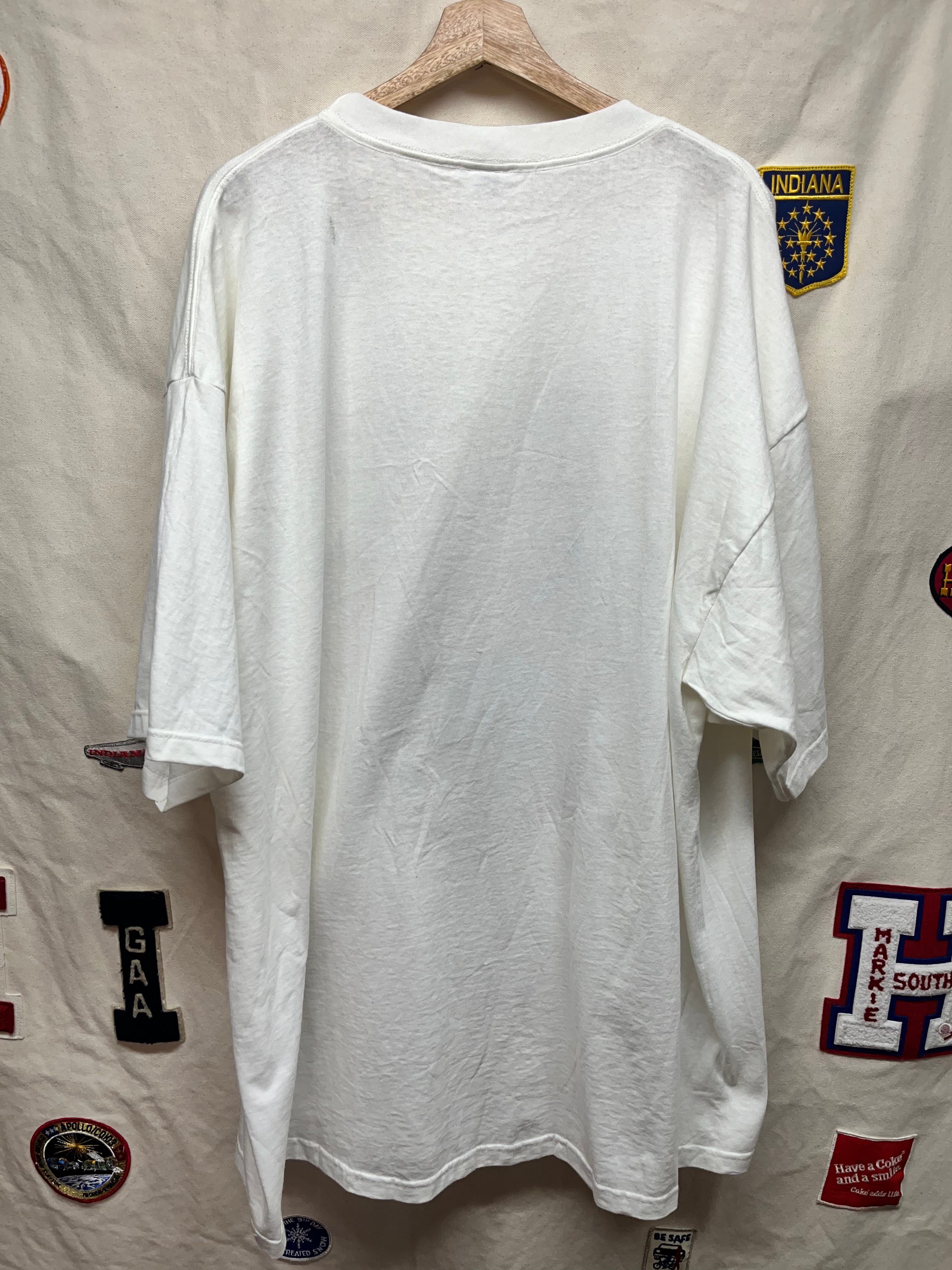 Vtg Chicago Bulls 3-Peat Repeat 1998 NBA Finals Champions White Starter T-Shirt XXL