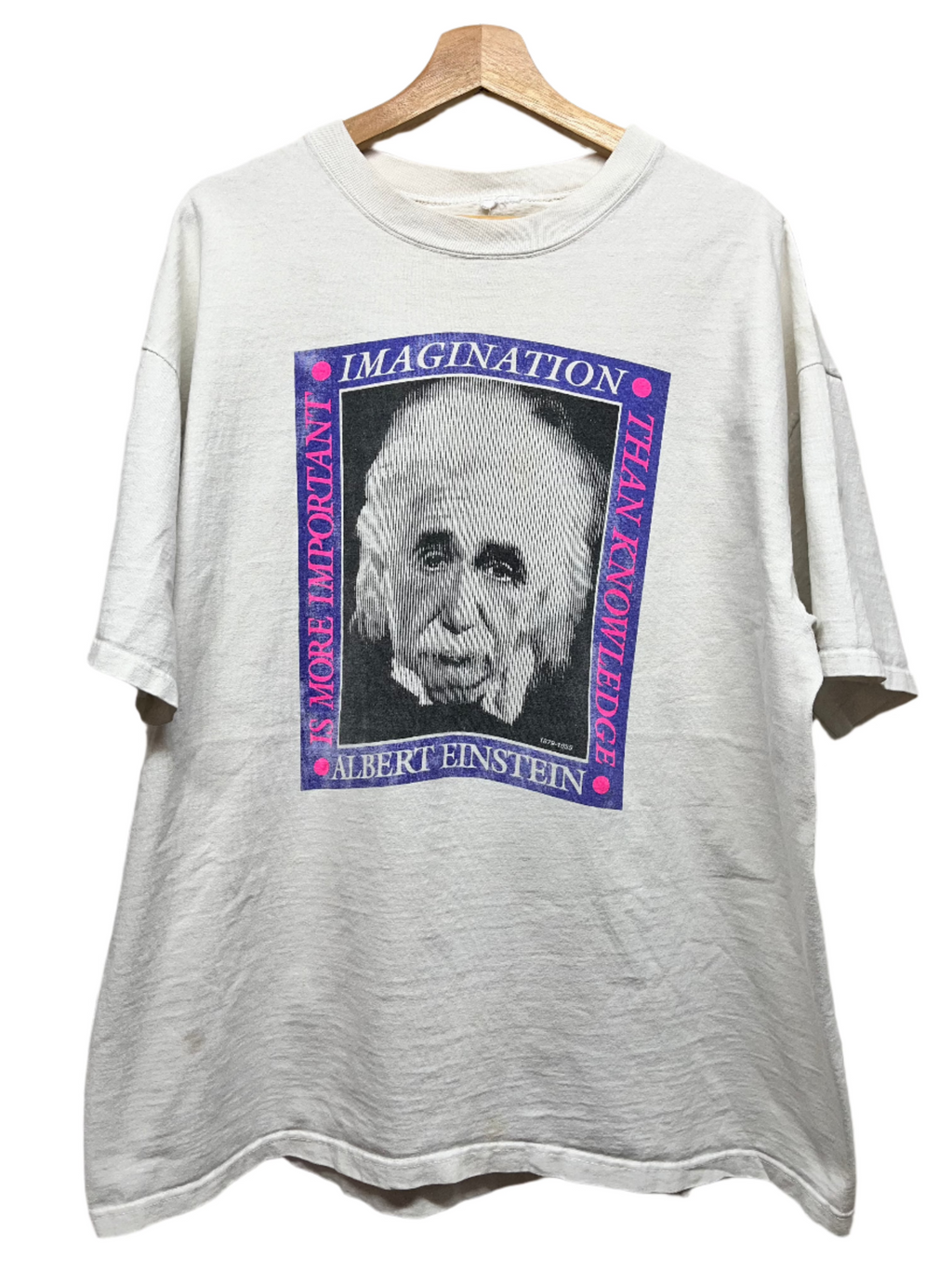 Vtg Albert Einstein Imagination Memorial White T-shirt XXL