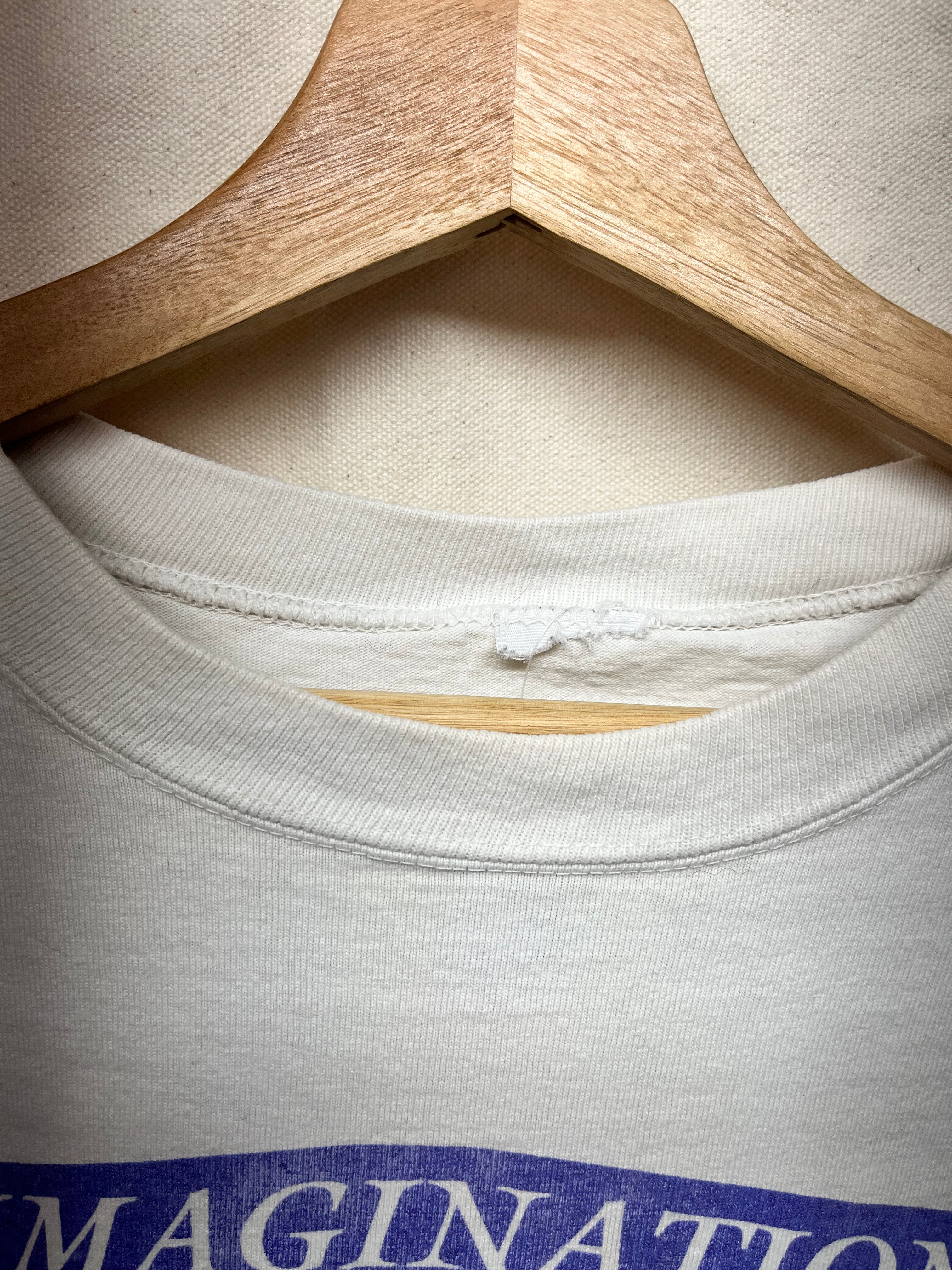 Vtg Albert Einstein Imagination Memorial White T-shirt XXL