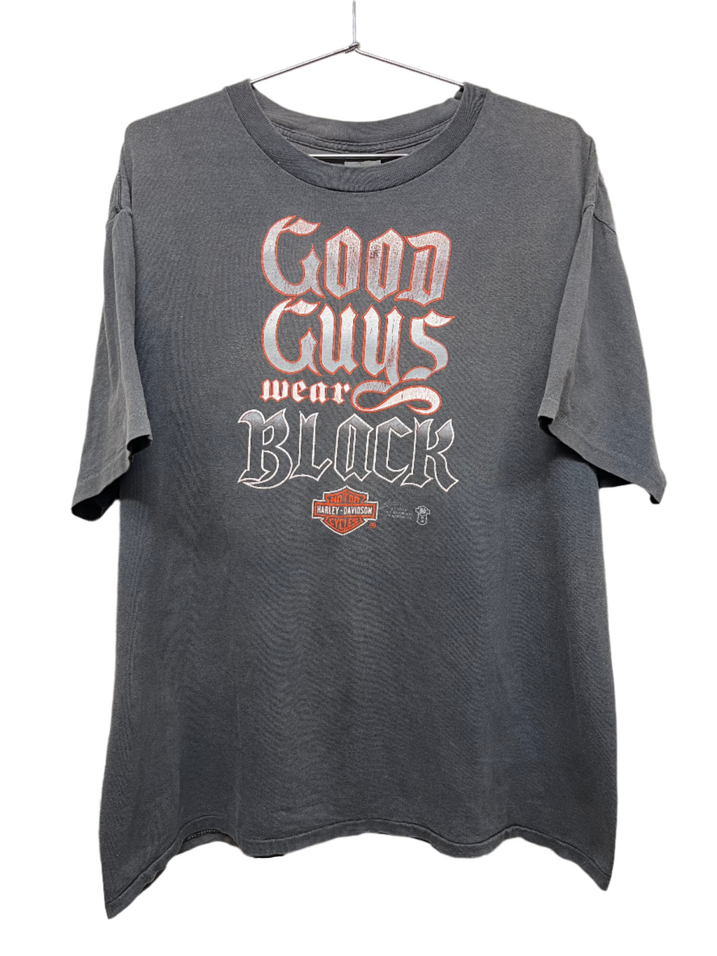 Vtg 1986 Harley Davidson Good Guys Wear Black 3D Emblem Montana Black 3D Emblem