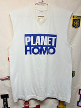 Load image into Gallery viewer, Vintage 90&#39;s Planet Homo Gay Cut Off White T-Shirt: Medium
