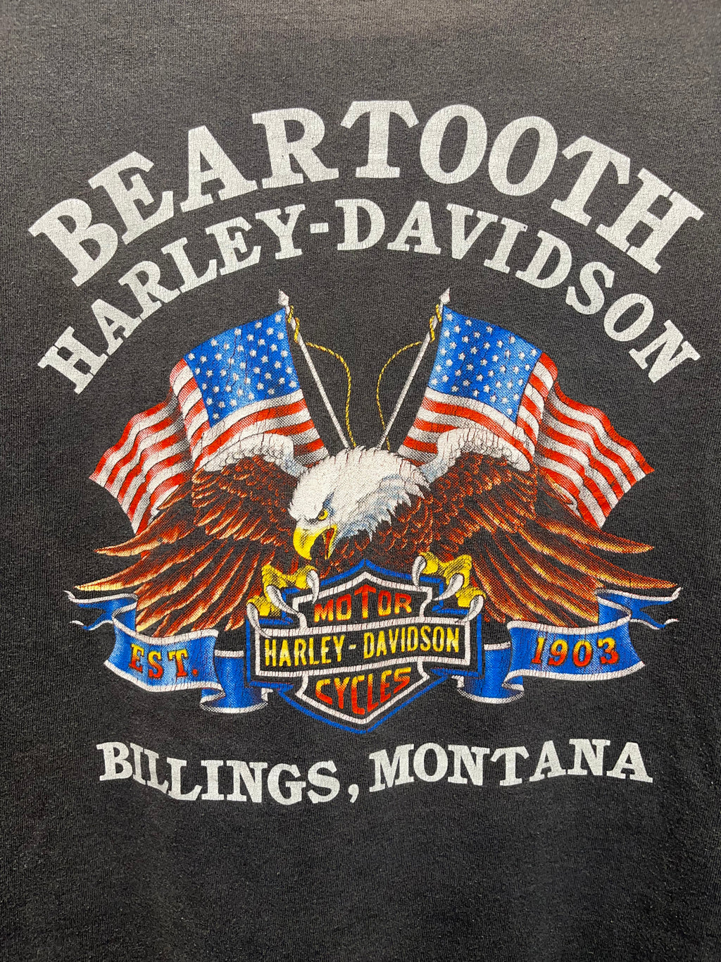 Vtg 1986 Harley Davidson Good Guys Wear Black 3D Emblem Montana Black 3D Emblem