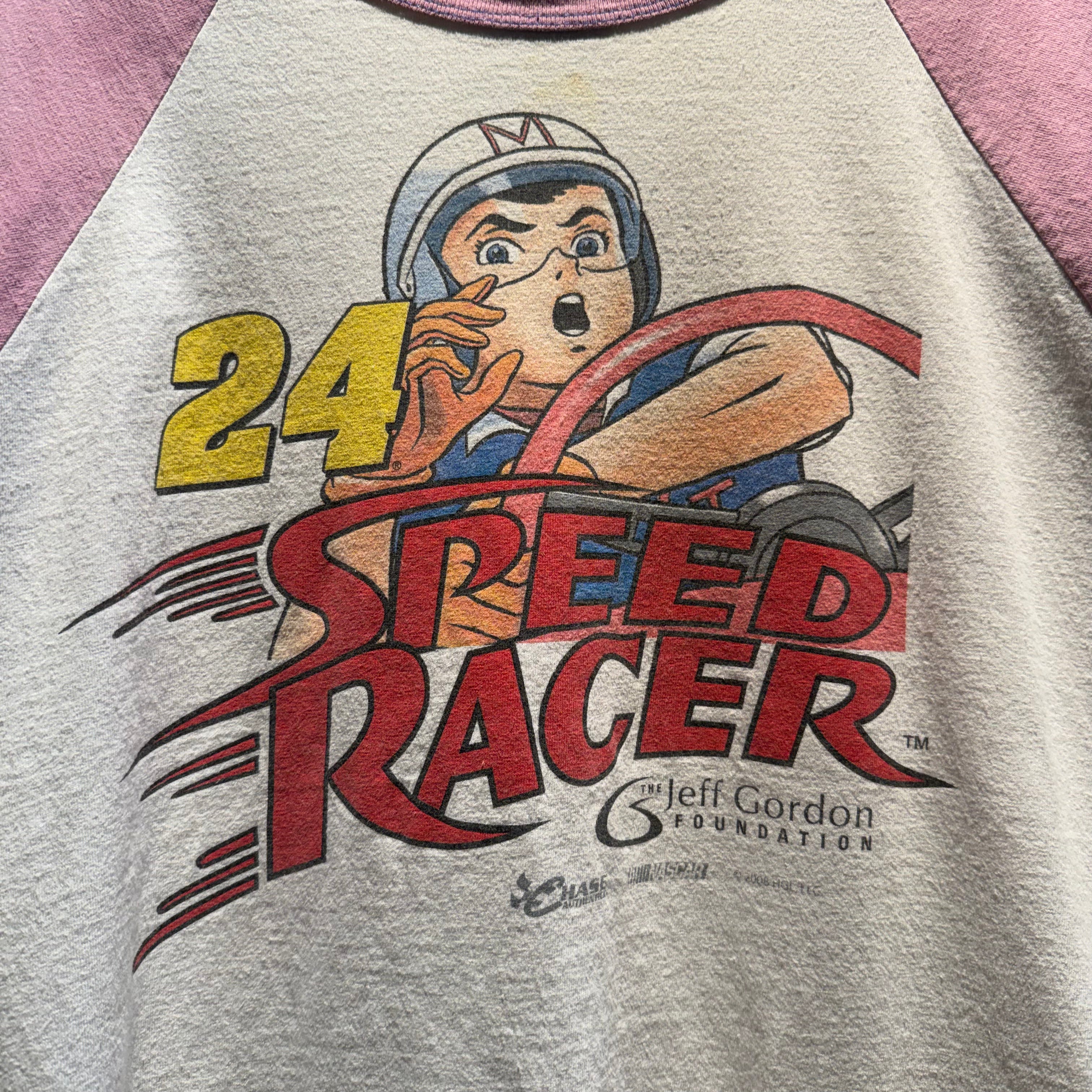 Vintage 2008 Single Stitch Speed Racer Quarter Sleeve T-Shirt: XL