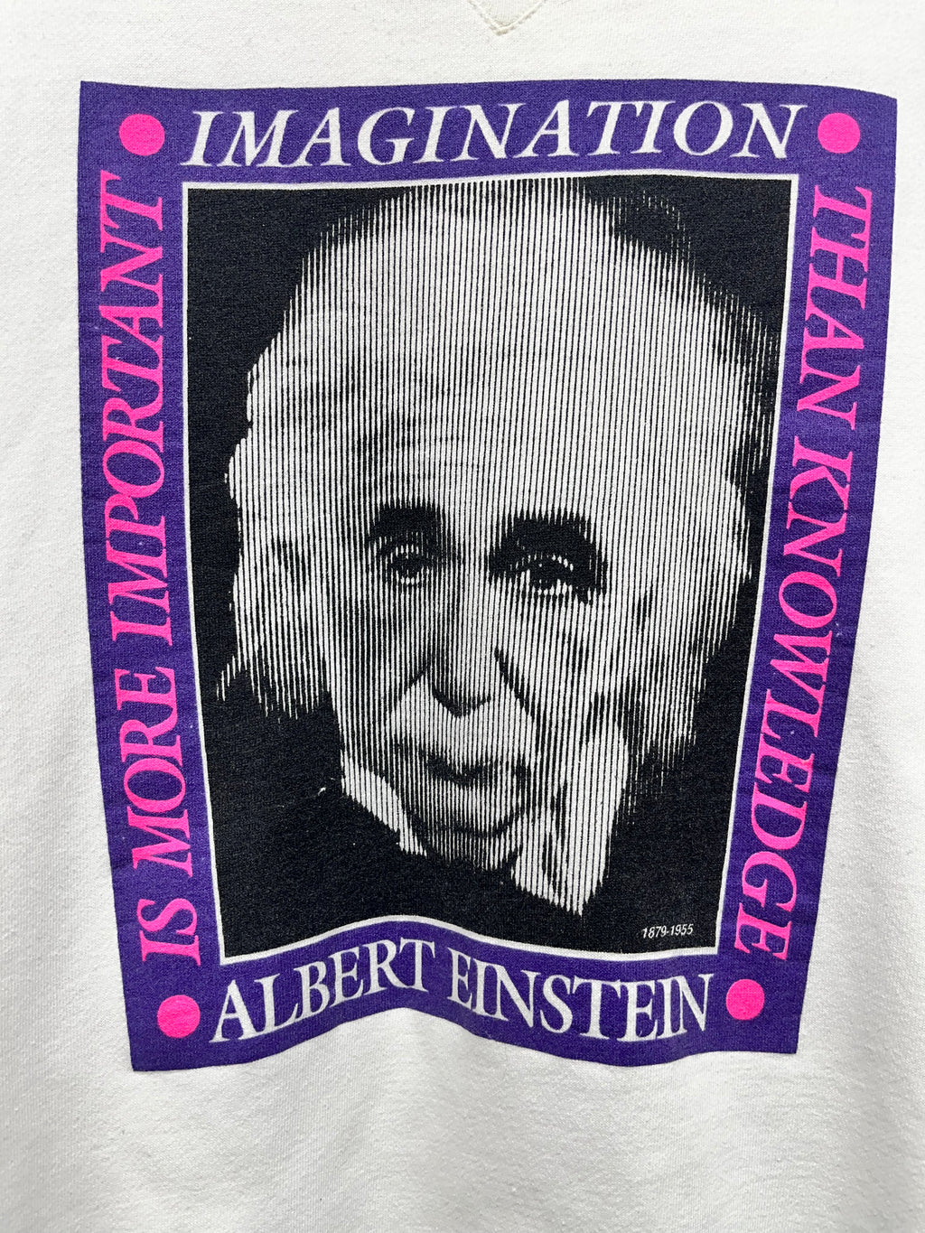 Vtg Albert Einstein Memorial Imagination Crewneck White BAC Sweatshirt XL